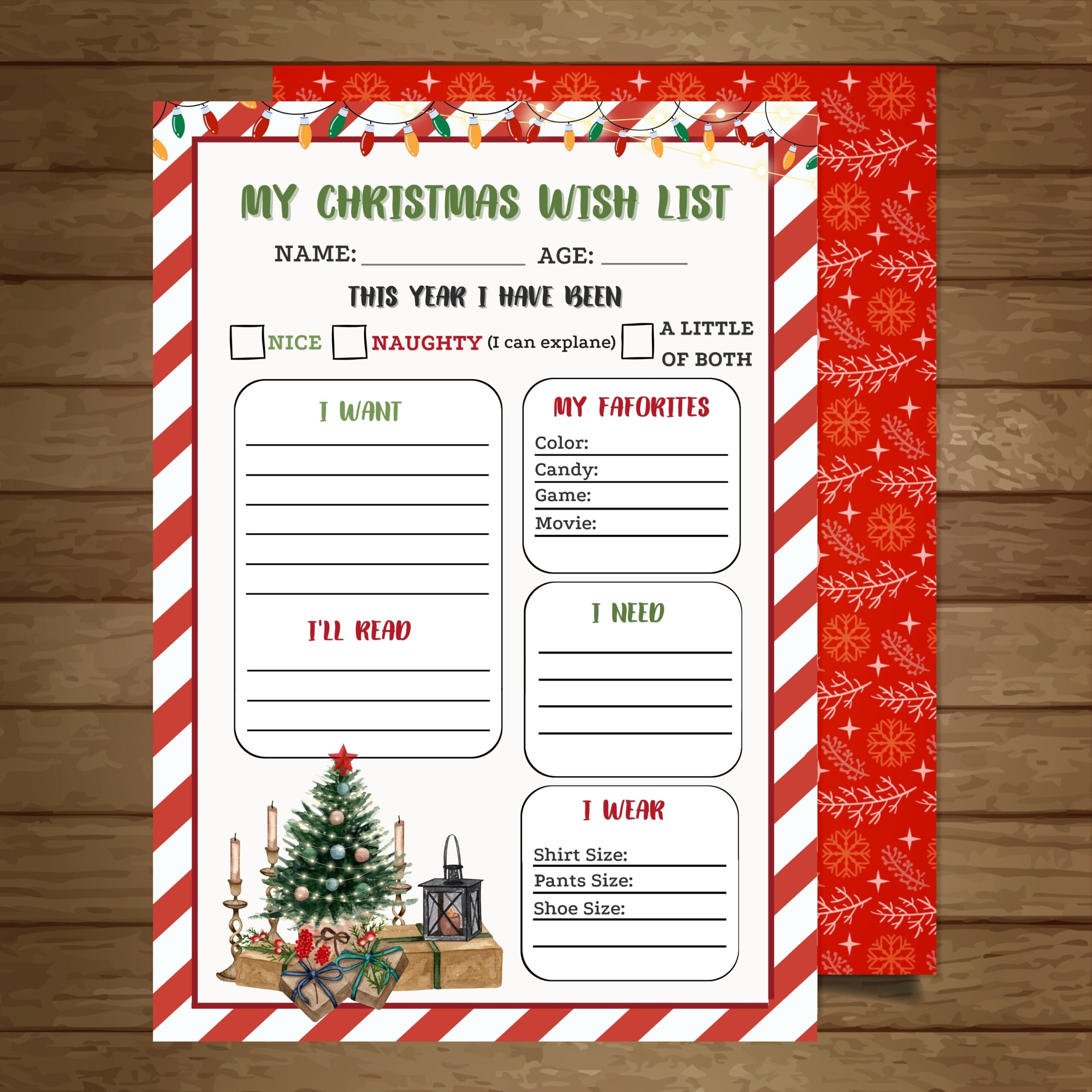 Christmas Wish List For Kids Christmas Wish List Template Christmas Wish List Printable