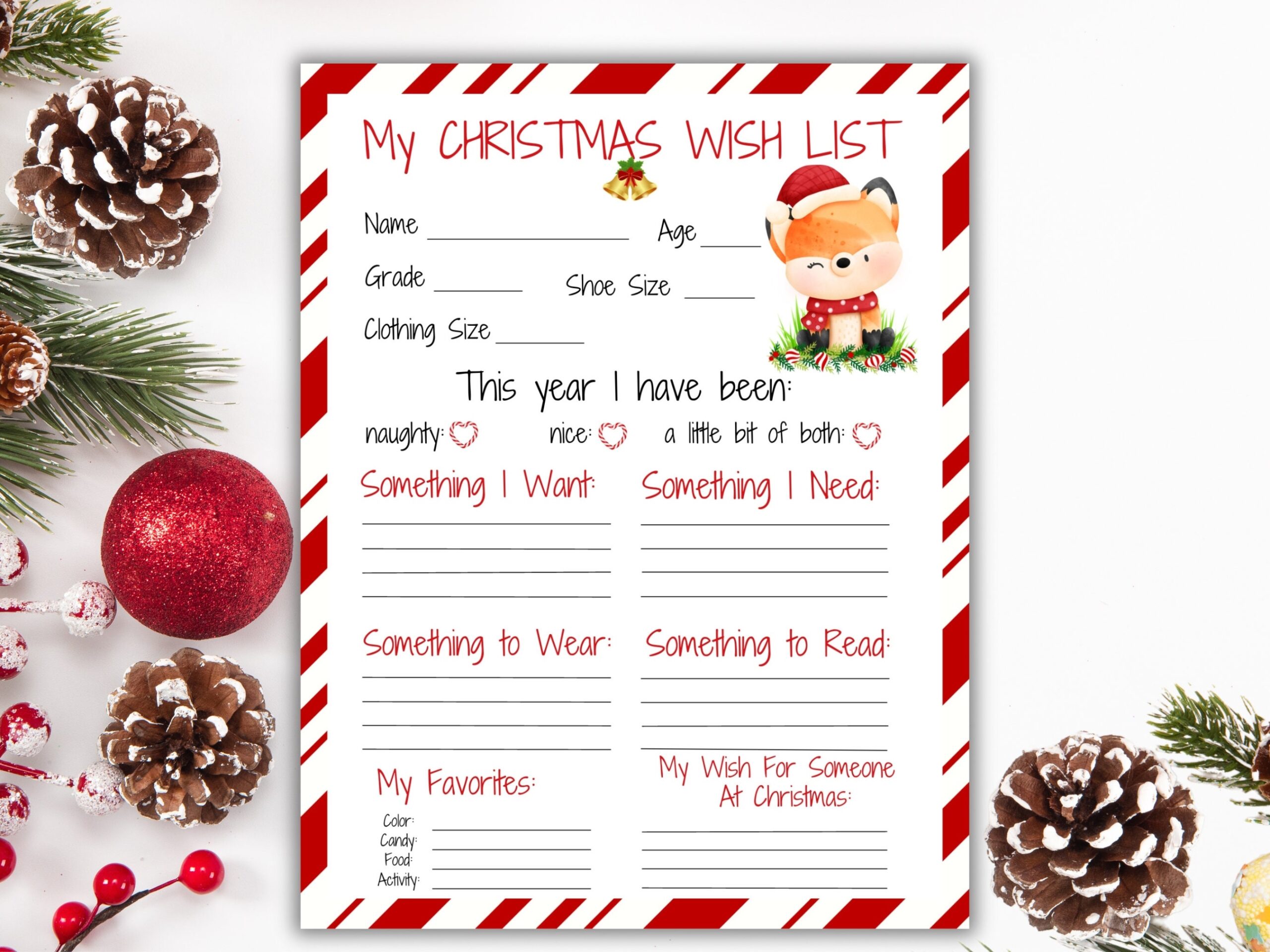Christmas Wish List Printable Letter To Santa Printable Holiday 
