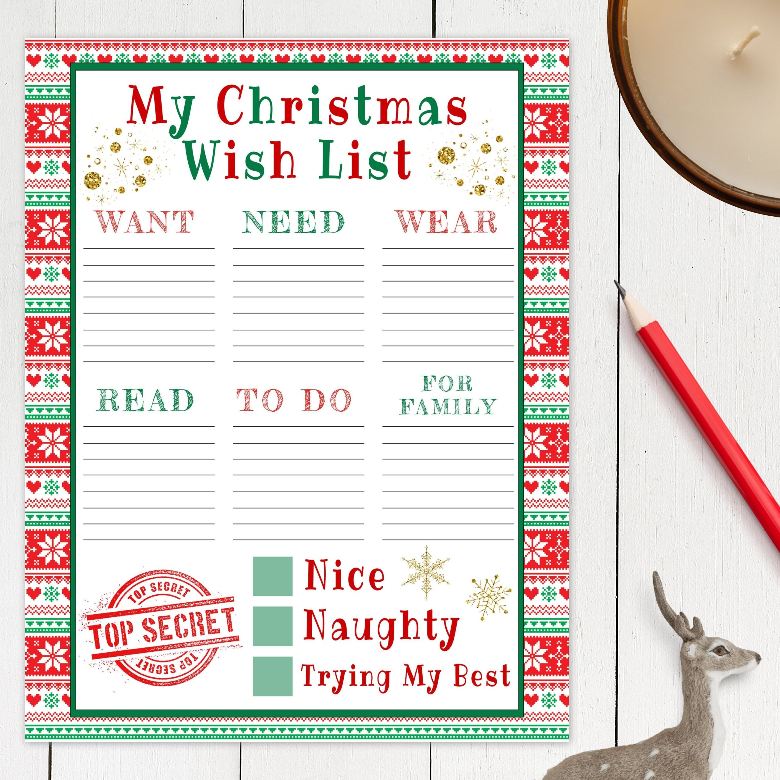 Template For Santa Wish List