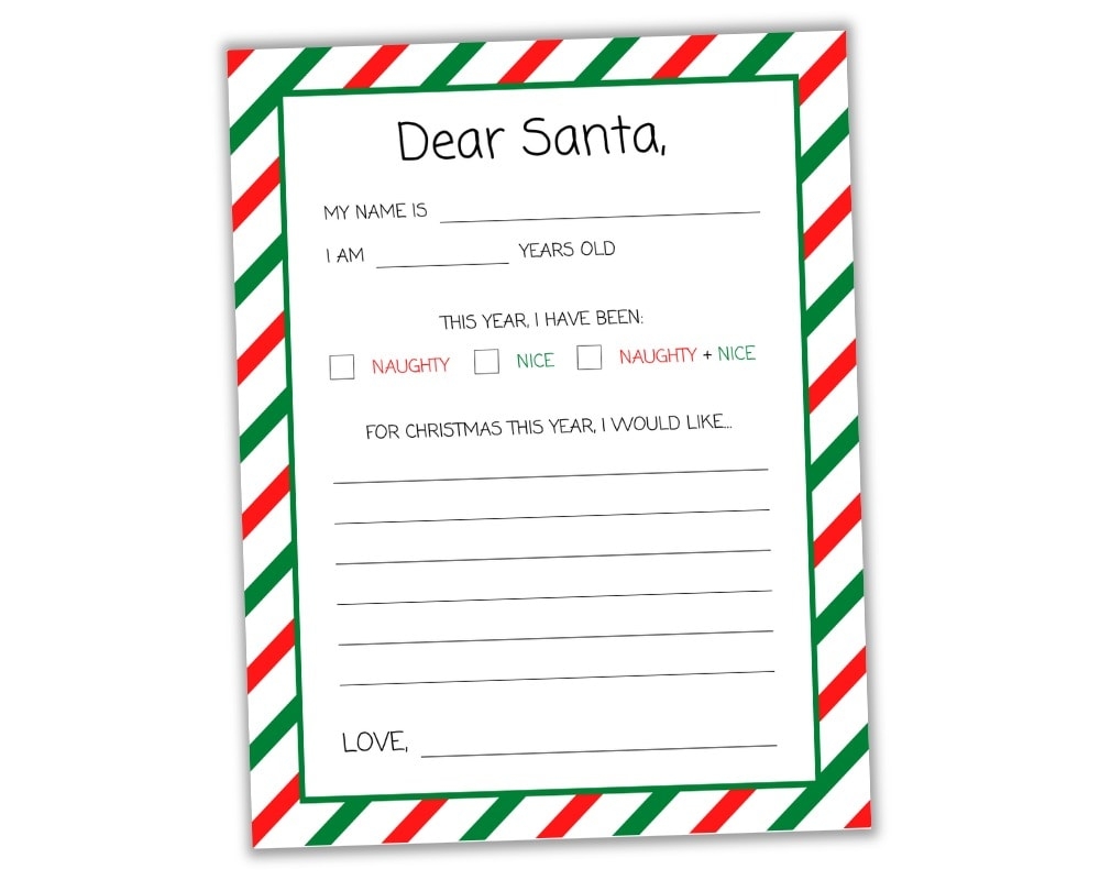 Christmas Wish List Printable Template For Kids Editable Holiday Worksheets Library