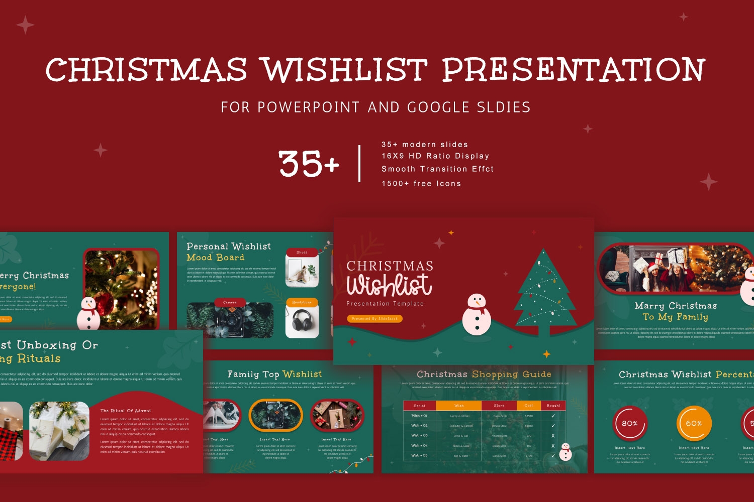 Christmas List Powerpoint Template