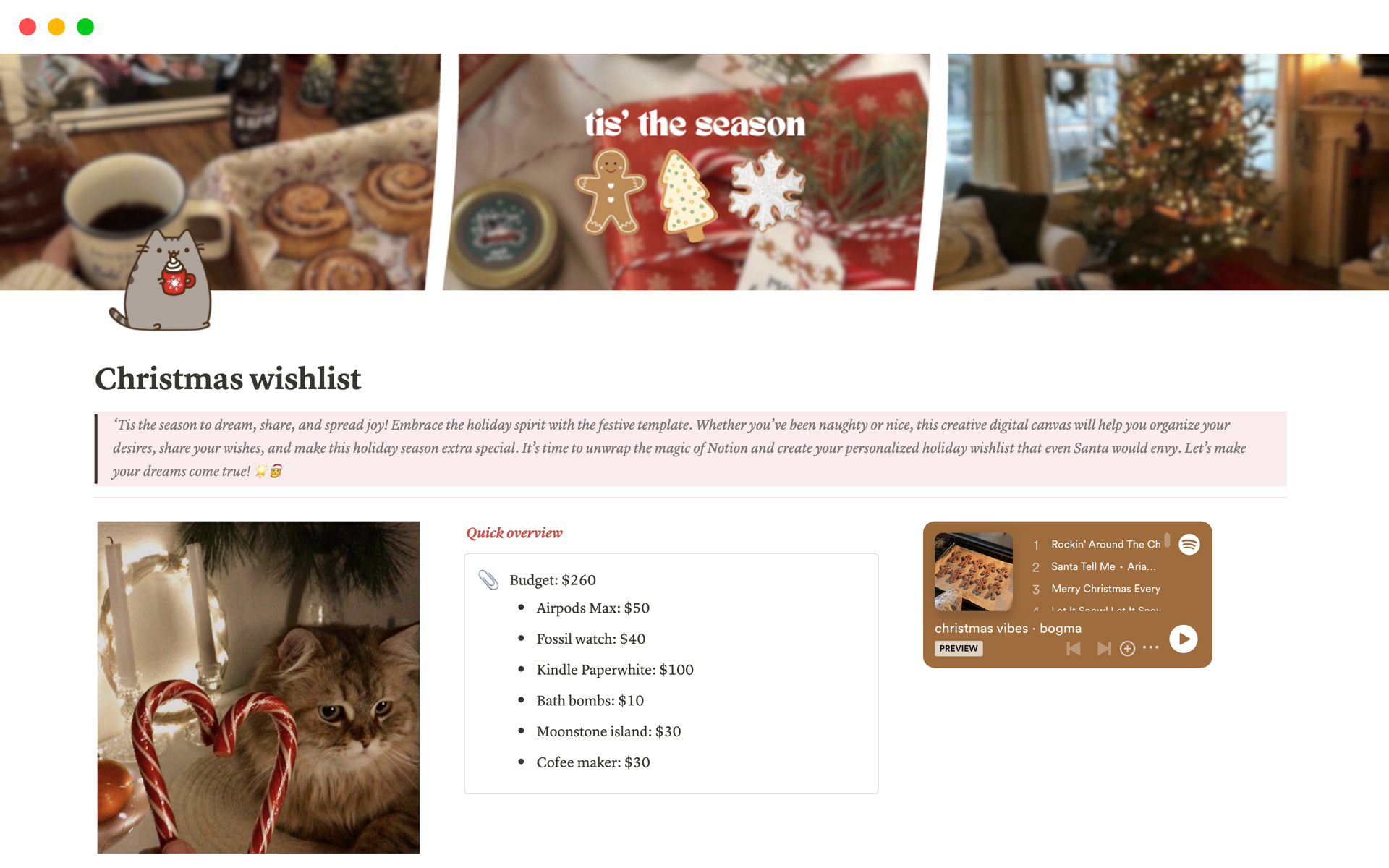 Notion Christmas List Template