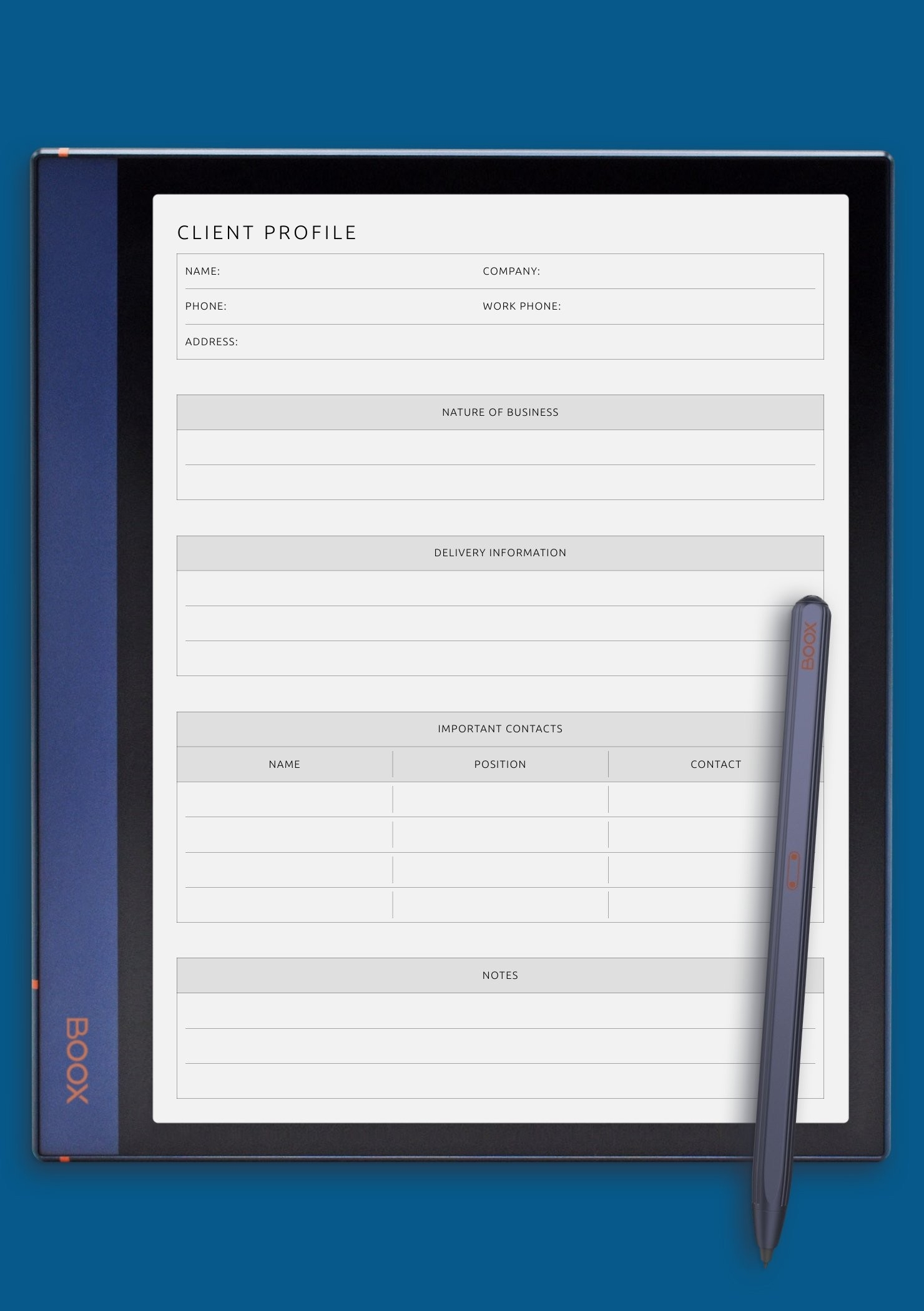 Client Profile Template Customizable PDF For Easy Tracking