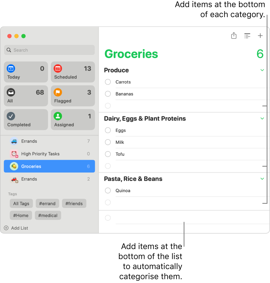 Create Shopping Lists In Reminders On Mac Apple Support UK 