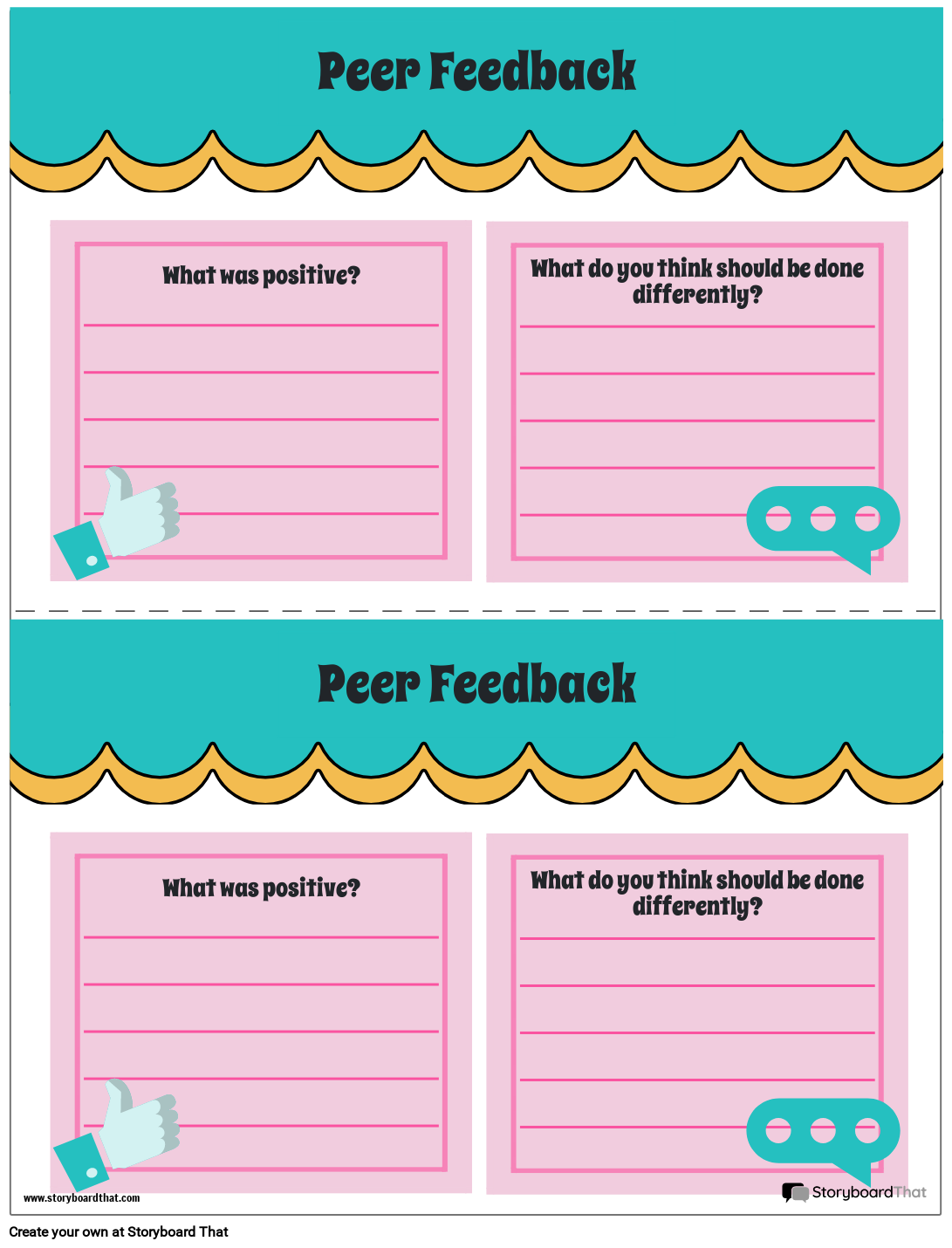 Cute Pink Themed Suggestion Box Slip Template