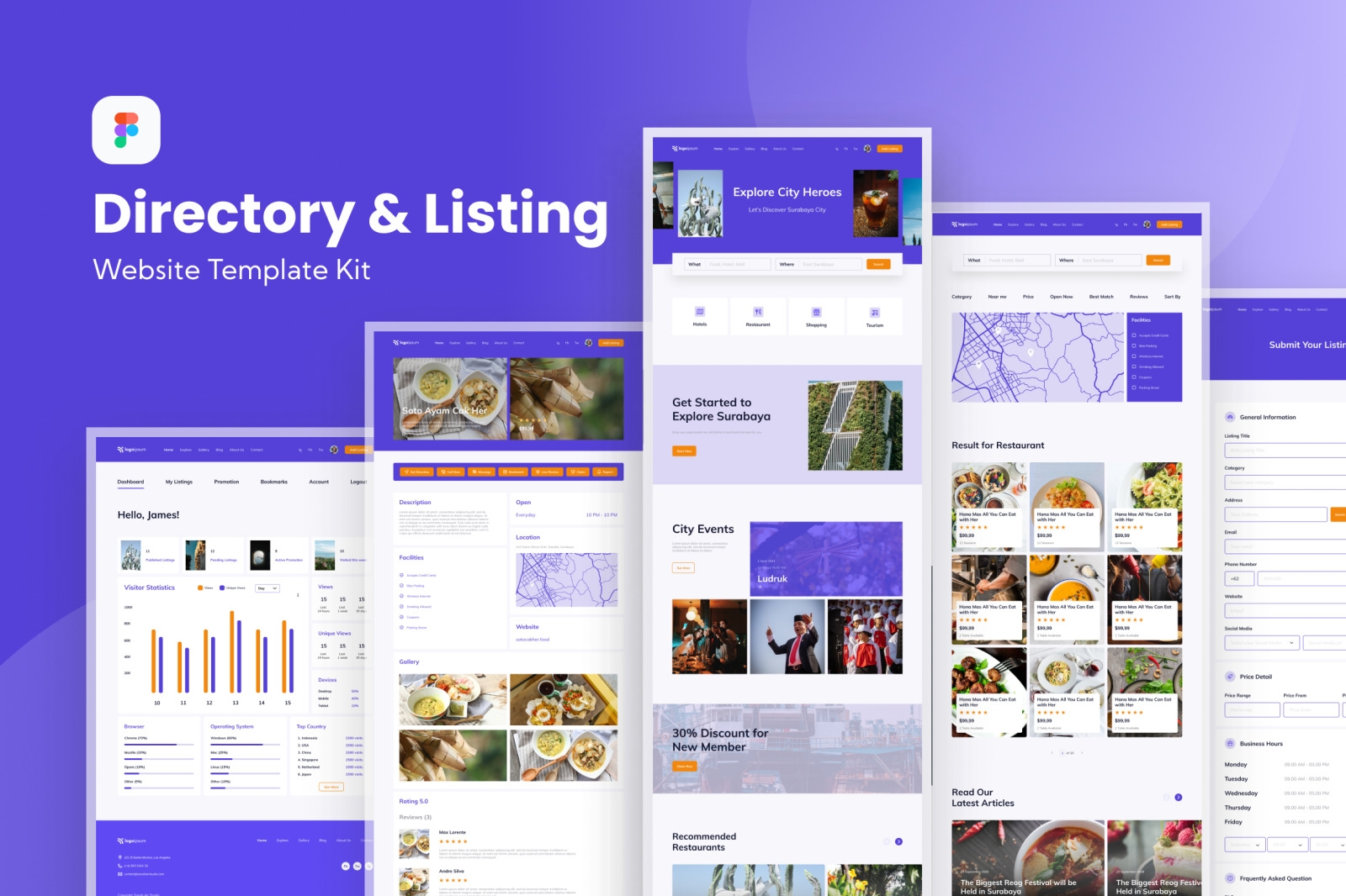 Directory U0026 Listing Web Template On Yellow Images Creative Store 