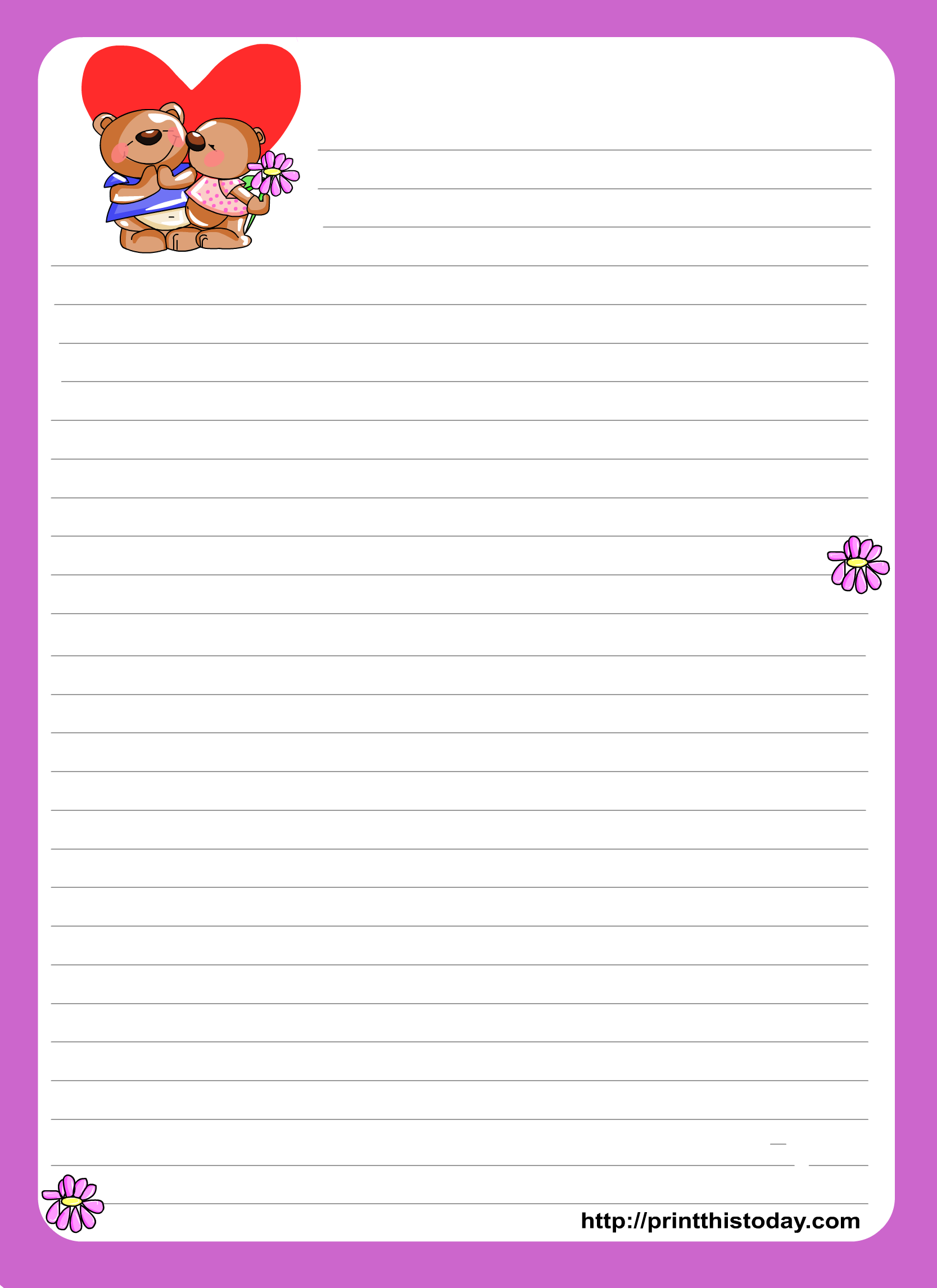 Free Printable Word Romantic Stationary Template