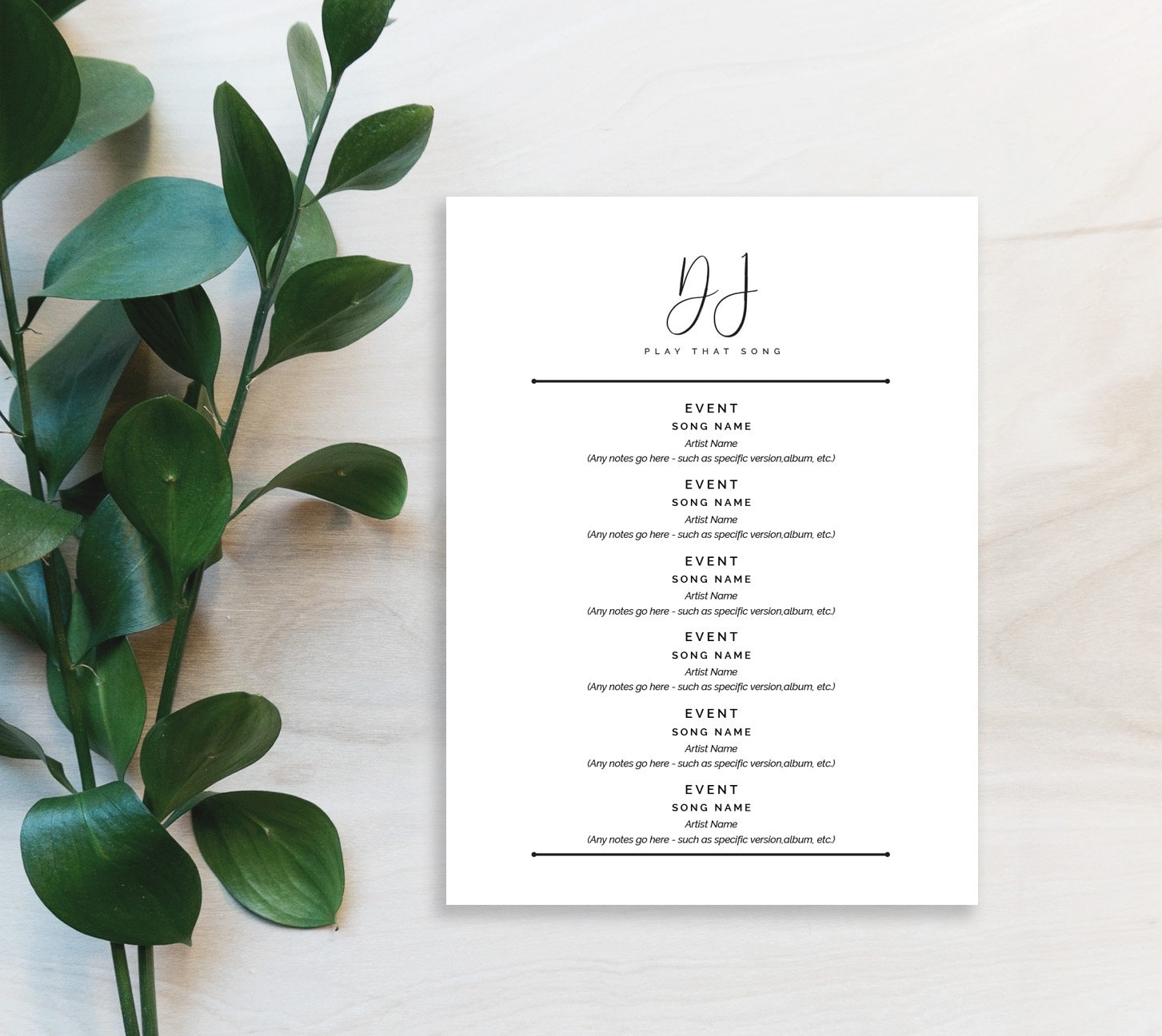 Dj Wedding Song List Template