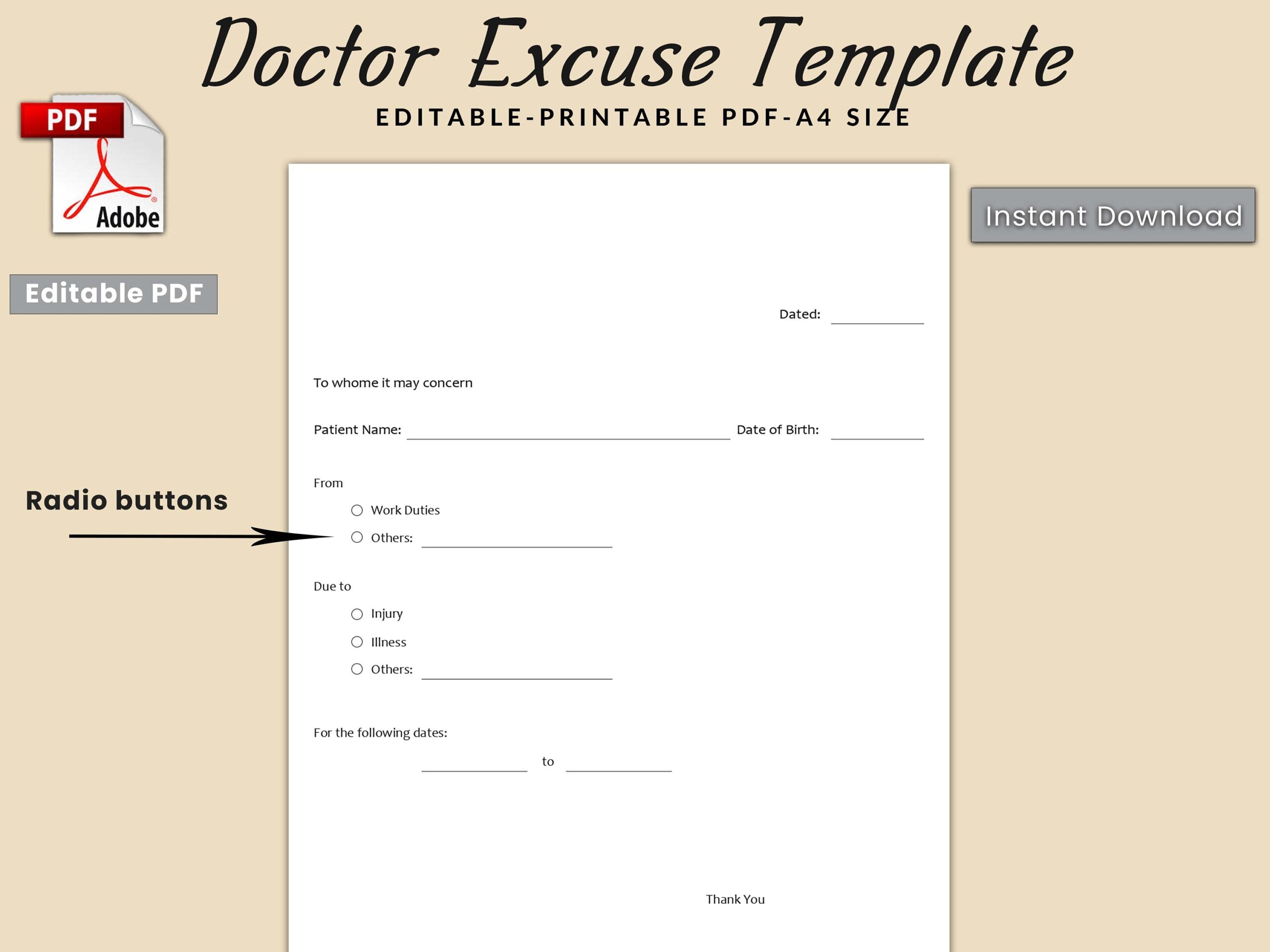 Individual Sick Slip Template