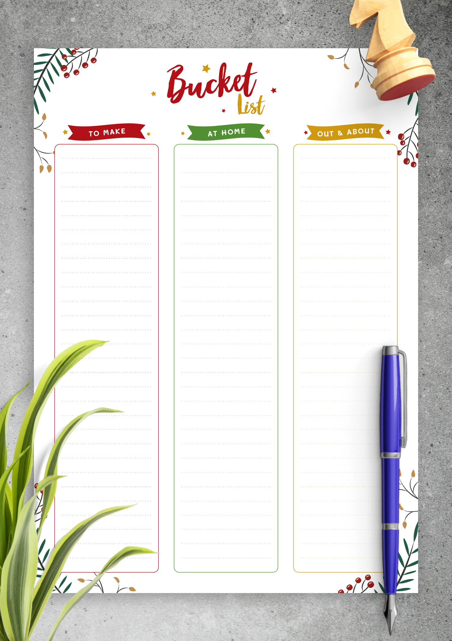 Christmas Bucket List Template