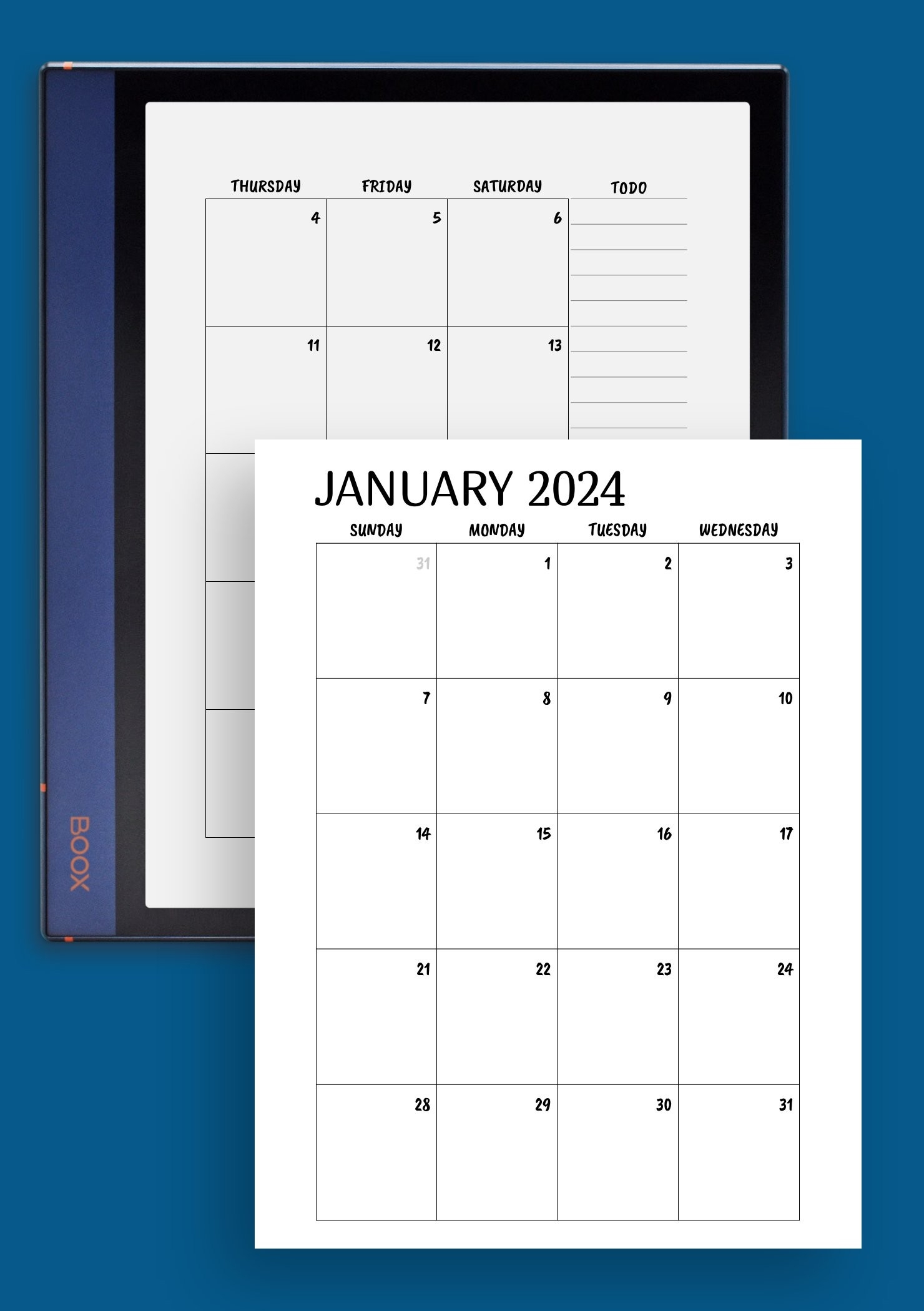 Download Printable Minimal Monthly Calendar PDF