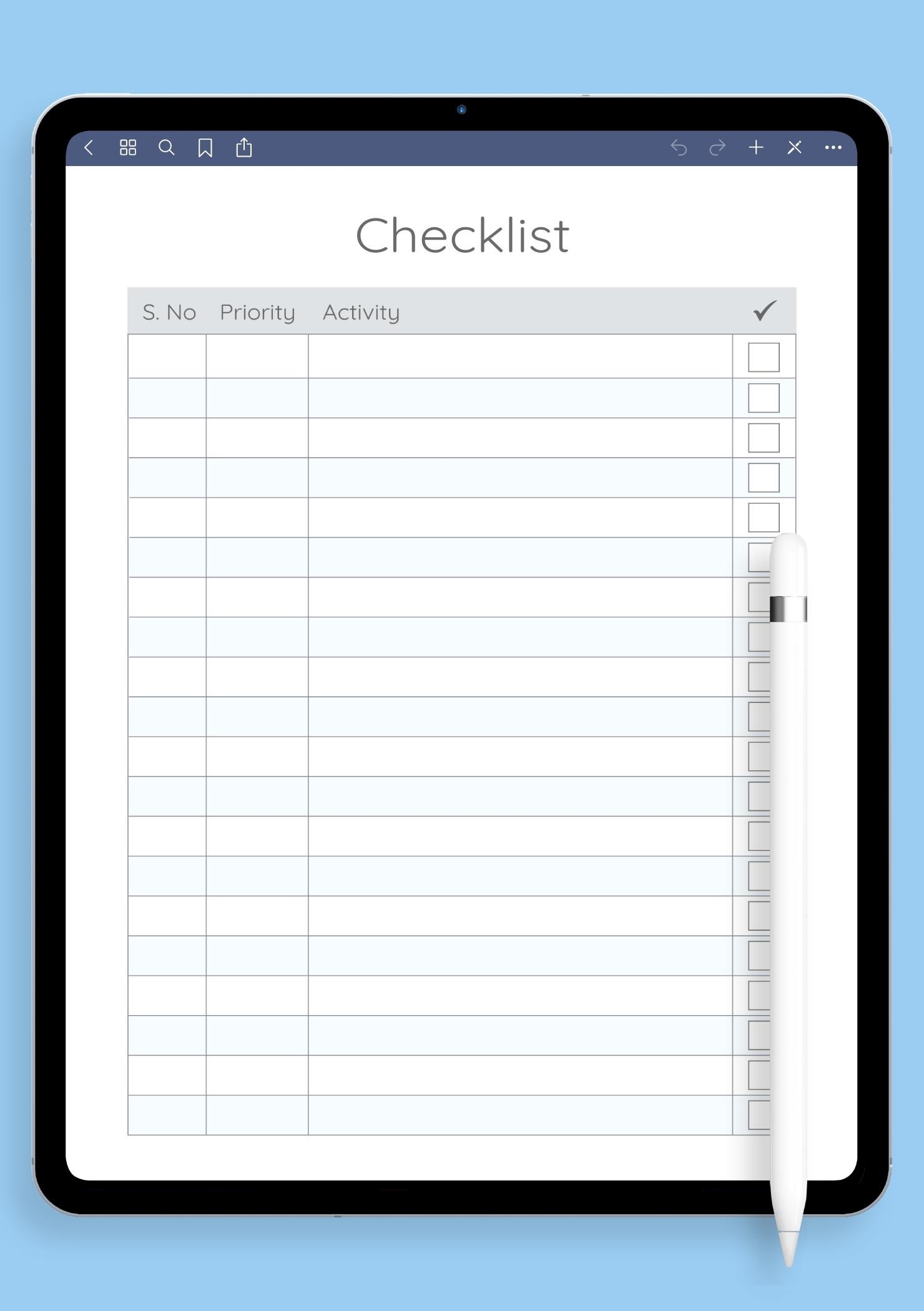 Download Printable Priority Checklist Template PDF