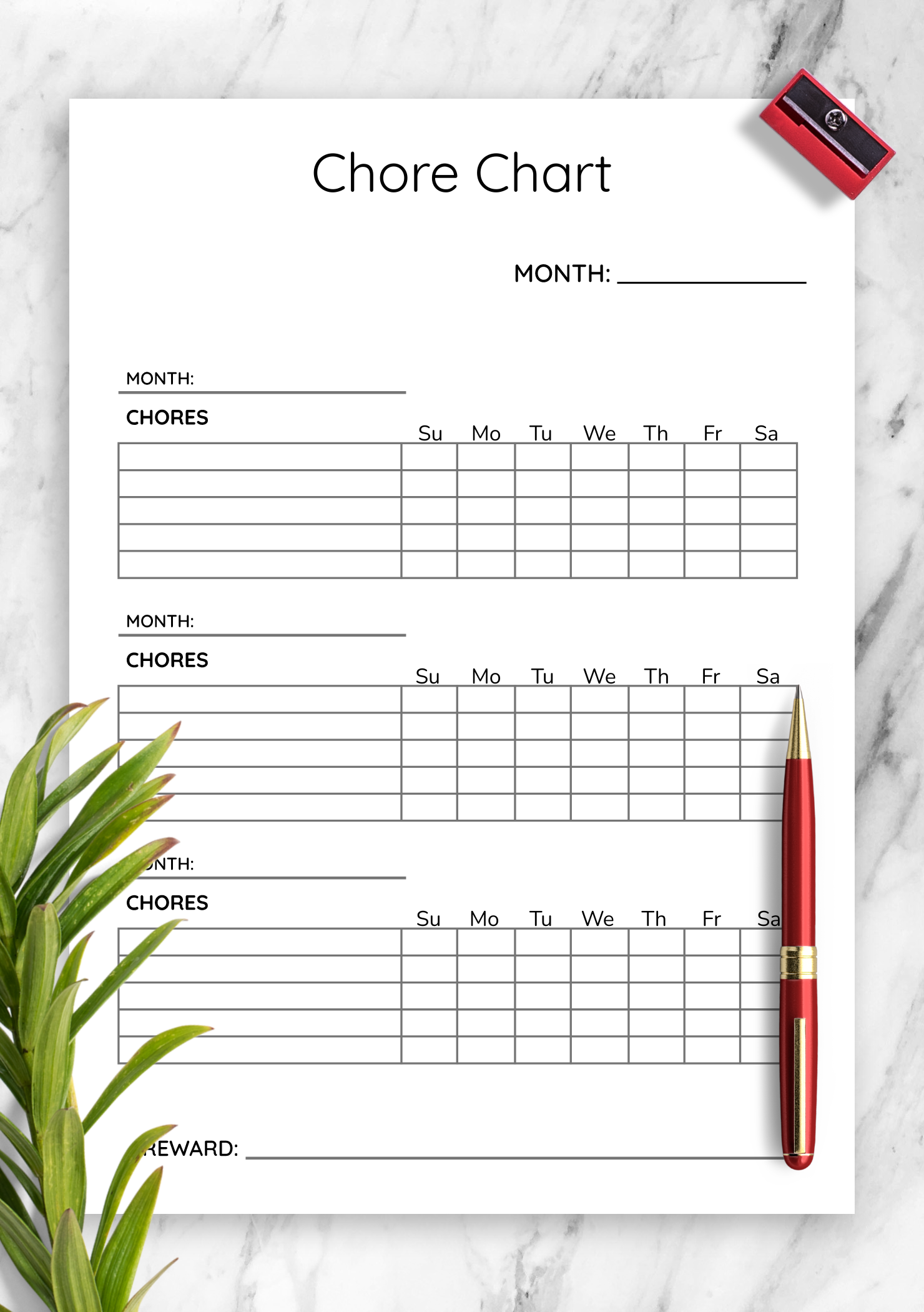 Chores List Template