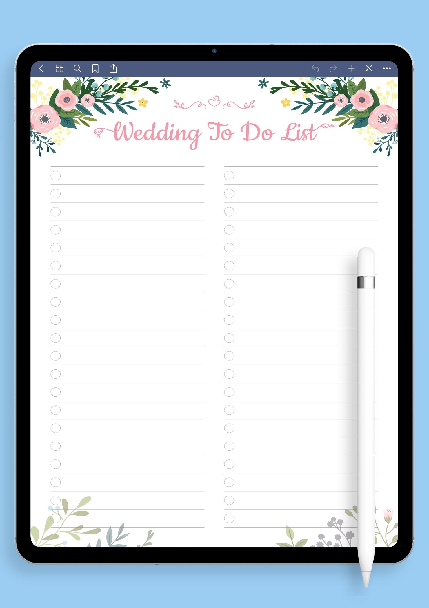Free Wedding To Do List Template