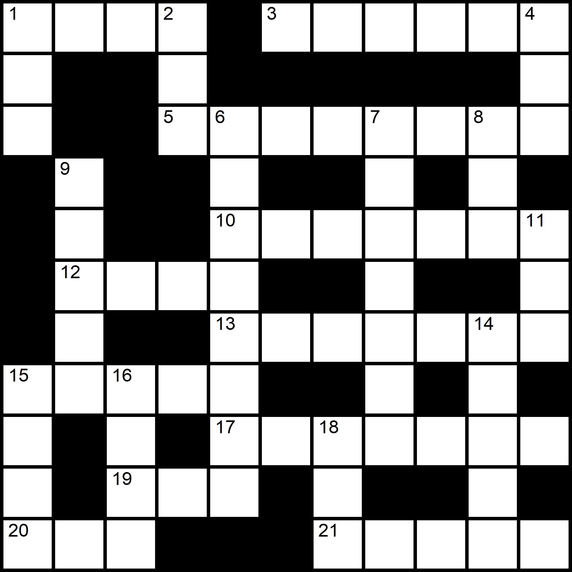 Free Crossword Puzzle Template Printable