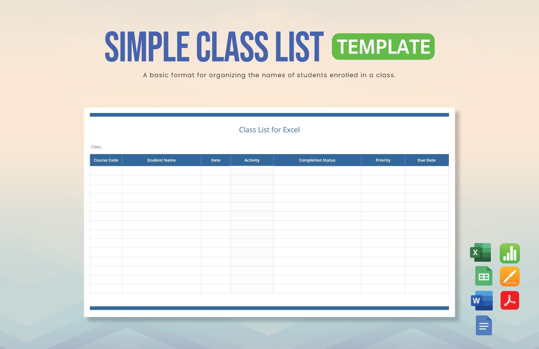 Student List Template