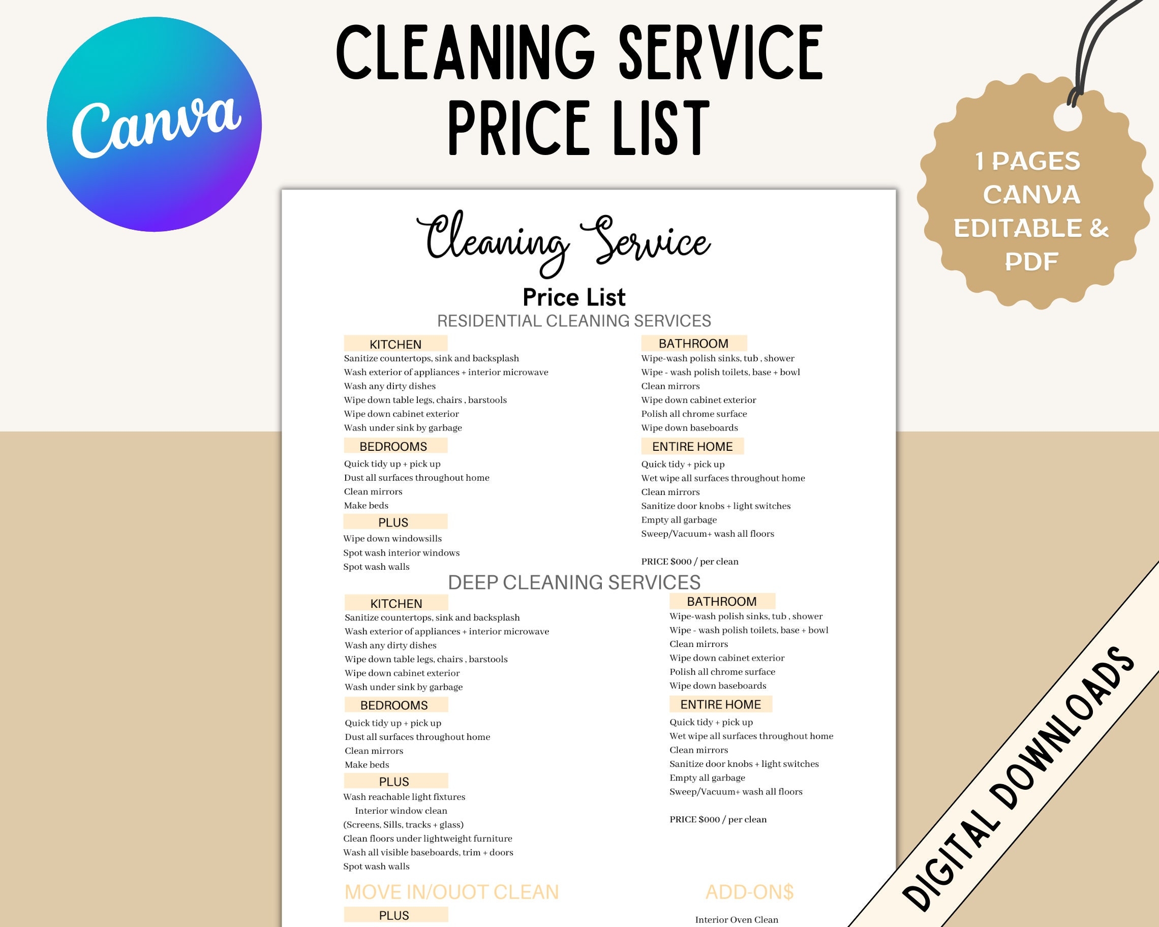 Editable Cleaning Service Price List Cleaning Agreement Cleaning Service Cleaning Business Housekeeper Agreement janitor Contract Etsy UK