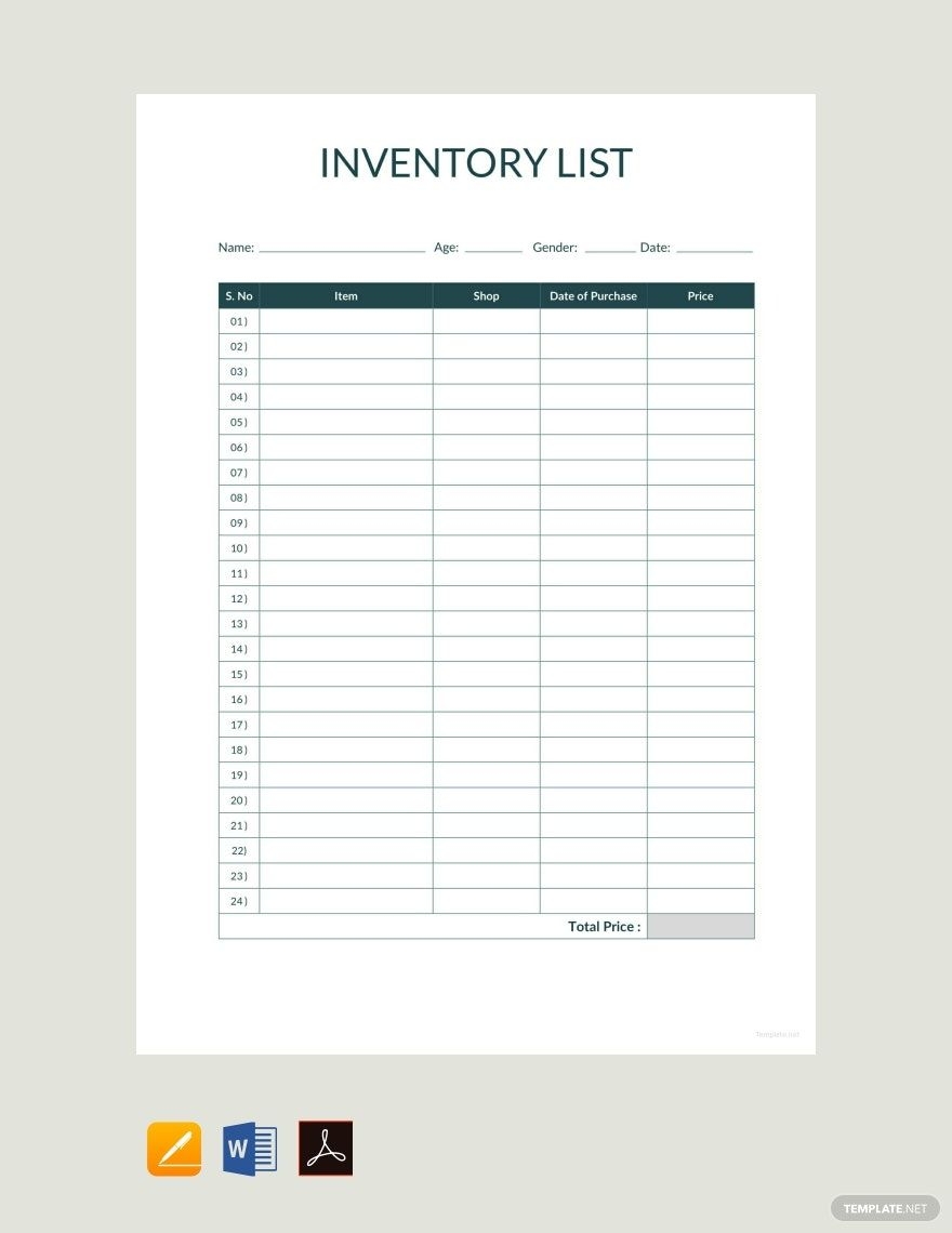 Editable Inventory List Templates In Google Sheets To Download