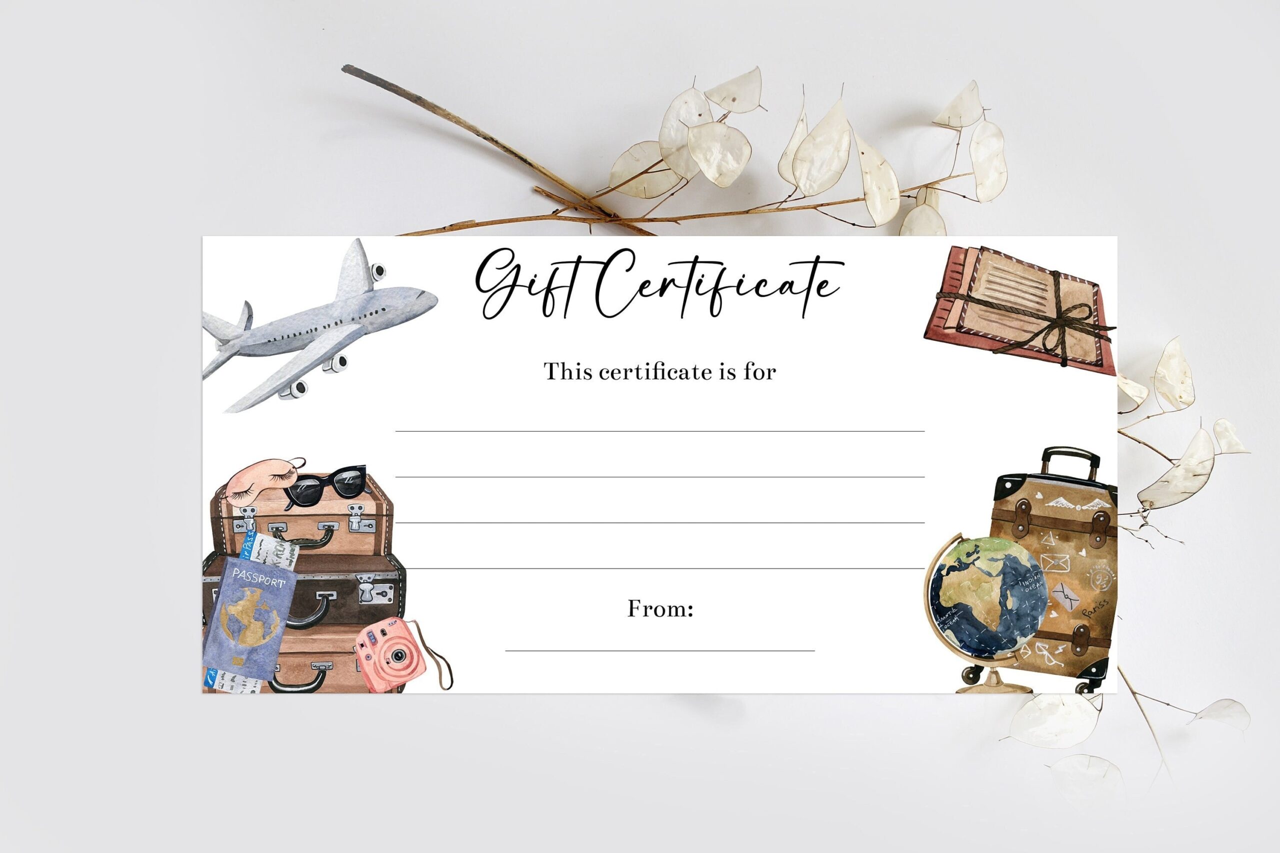 Customizable Free Printable Travel Voucher Template