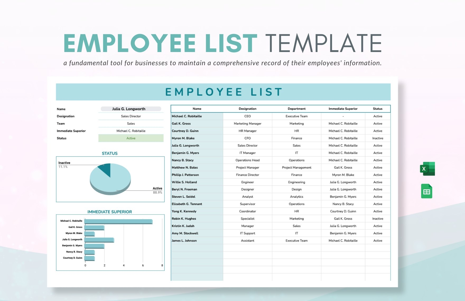 Employee List Template In Excel Google Sheets Download 