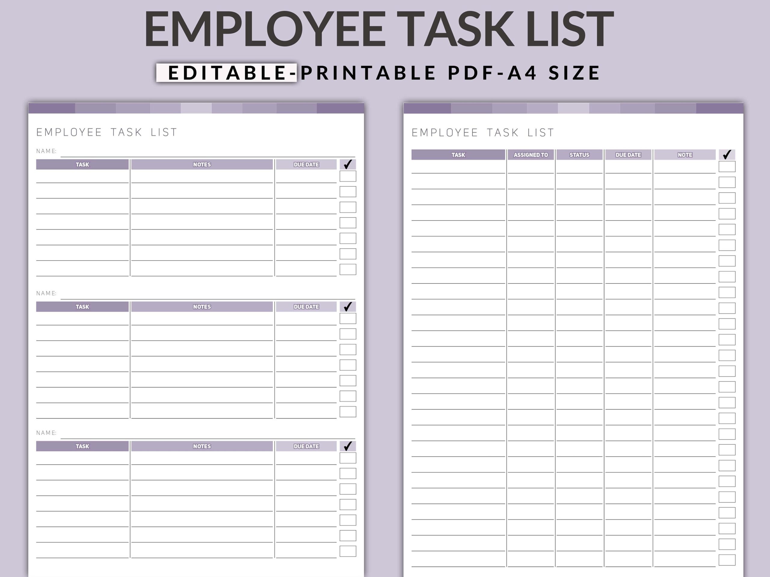 Employee Task List Task List Employee To do List Task 