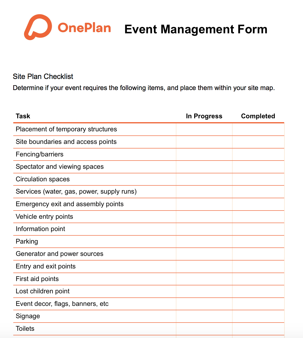 Event List Template