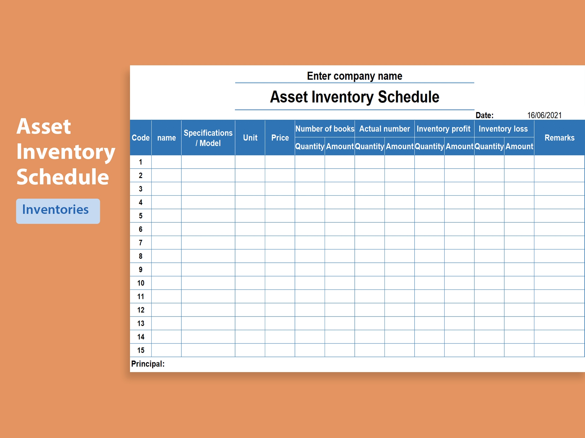 EXCEL Of Asset Inventory Schedule xlsx WPS Free Templates