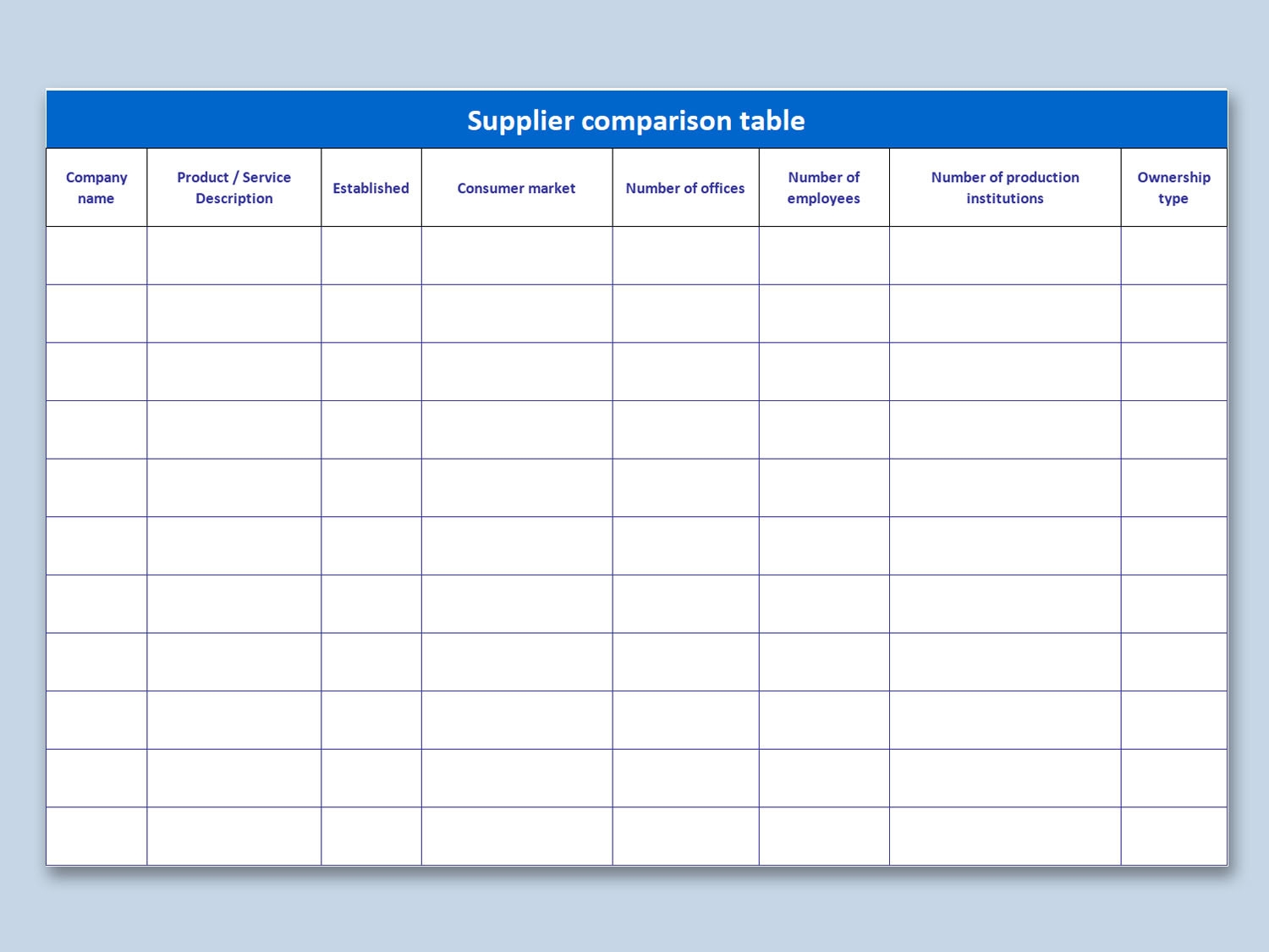 Approved Supplier List Template
