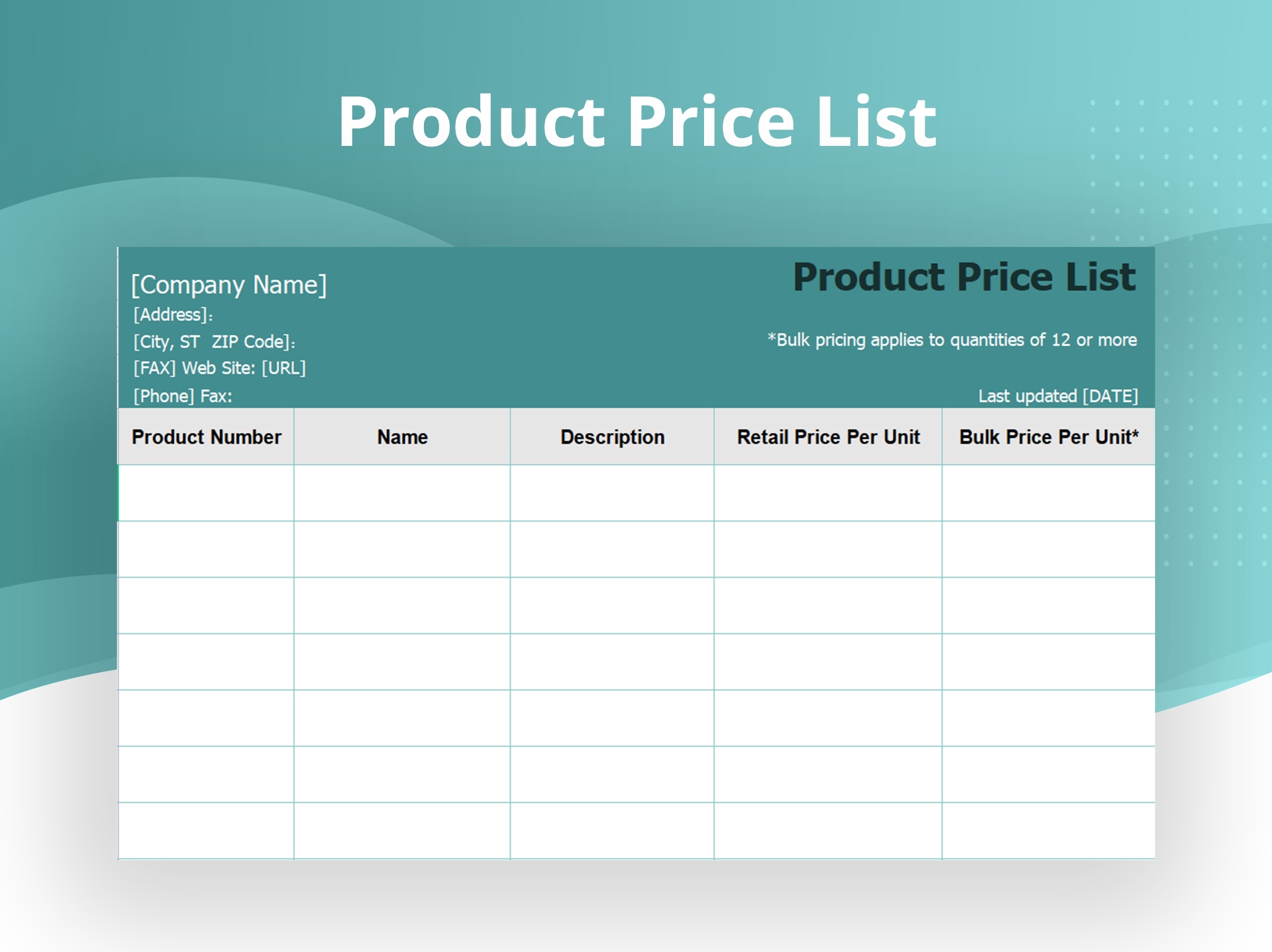 Product List Template