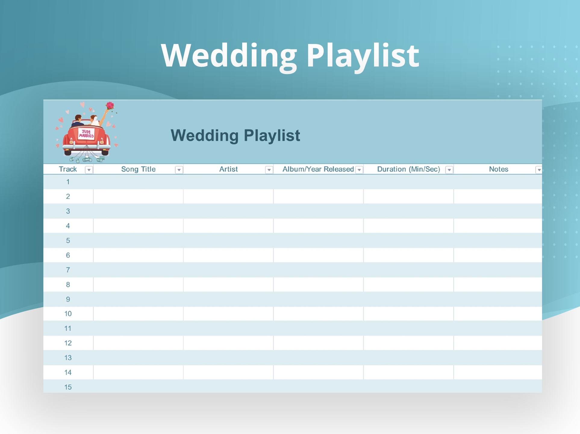 Wedding Song List Template