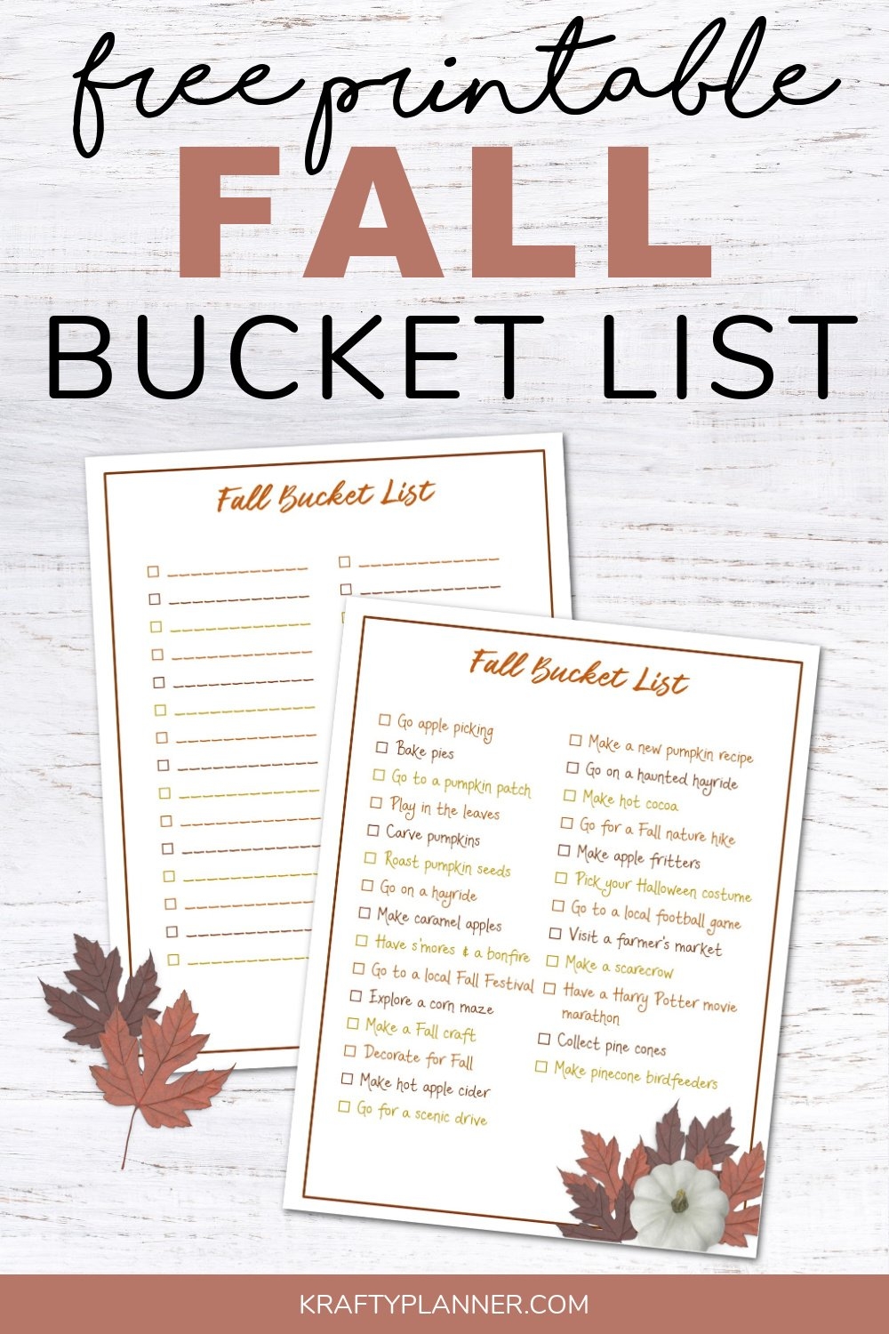 Fall Bucket List Template