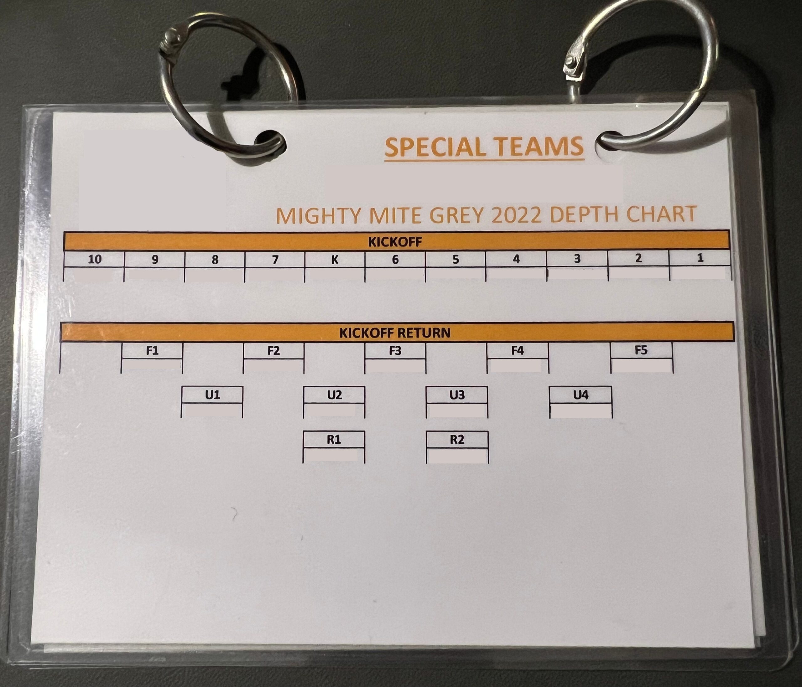 Depth Chart Template