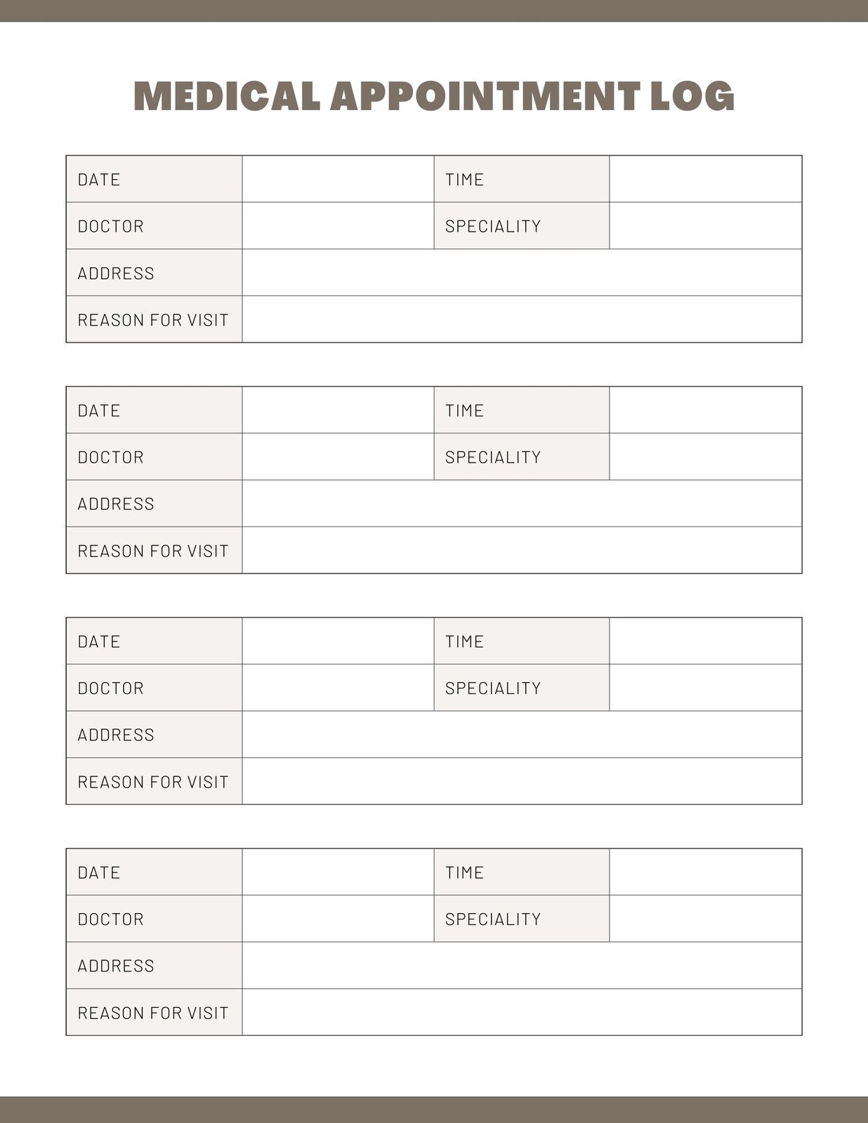 Appointment Slip Template Word
