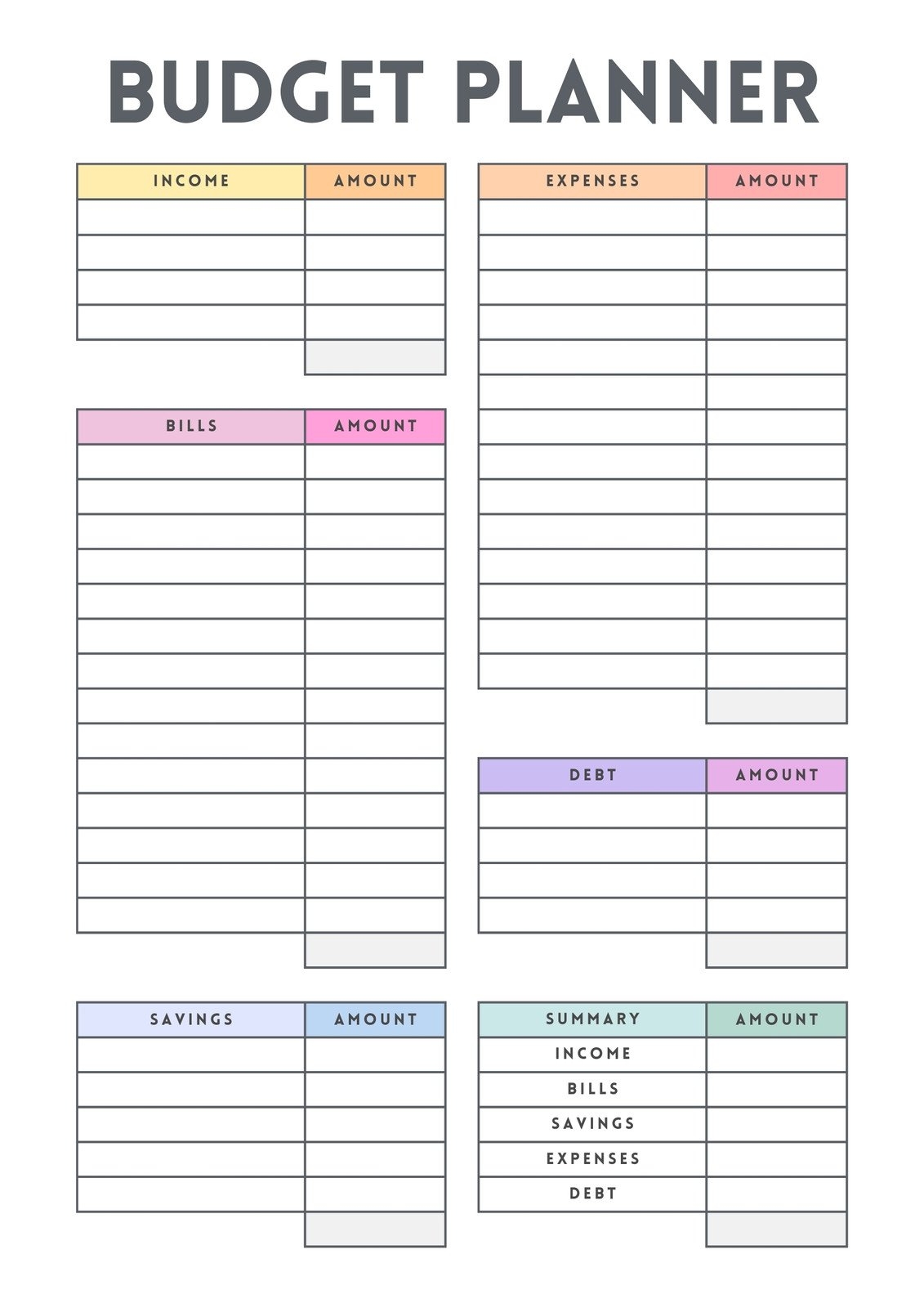 Weekly Budget Template Free Printable