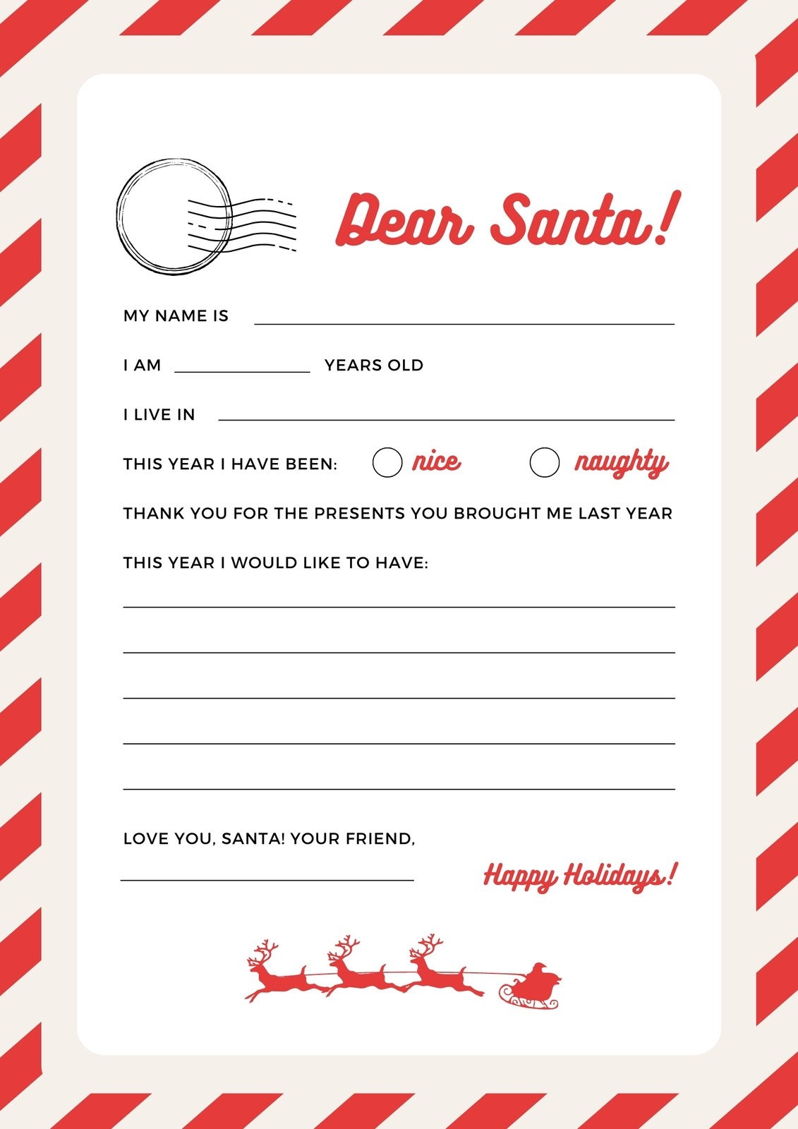Free And Customizable Christmas Letter Templates Canva 