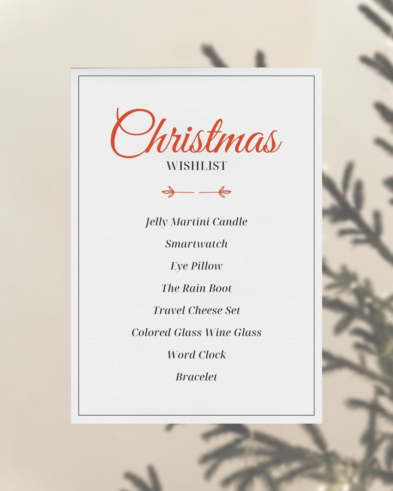 Christmas Wish List Template Word