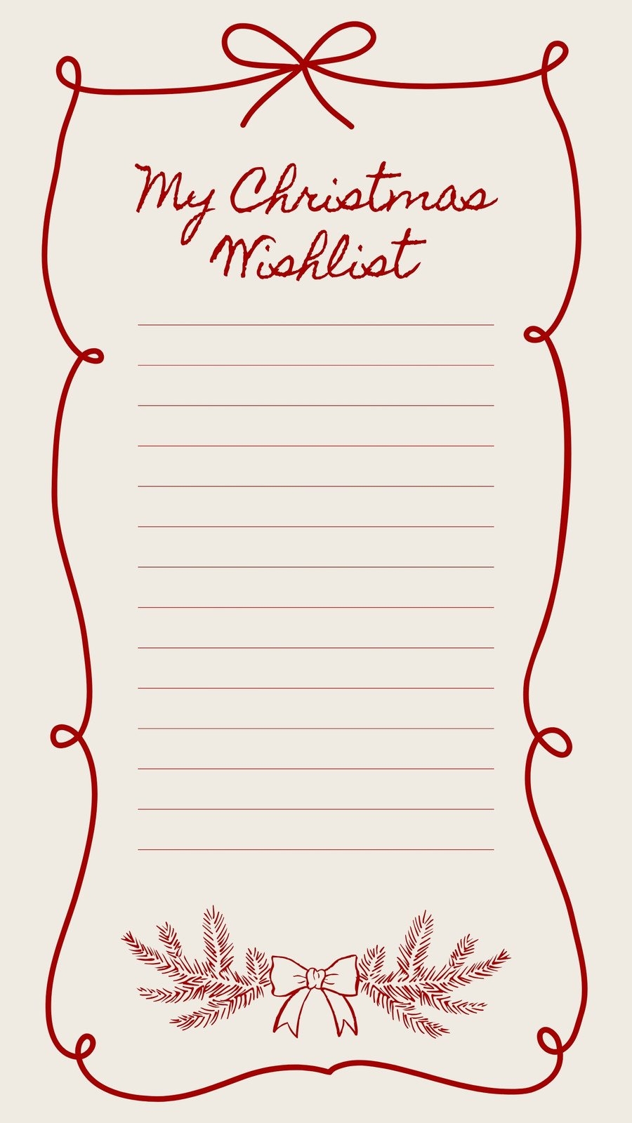 Christmas Gift Wish List Template