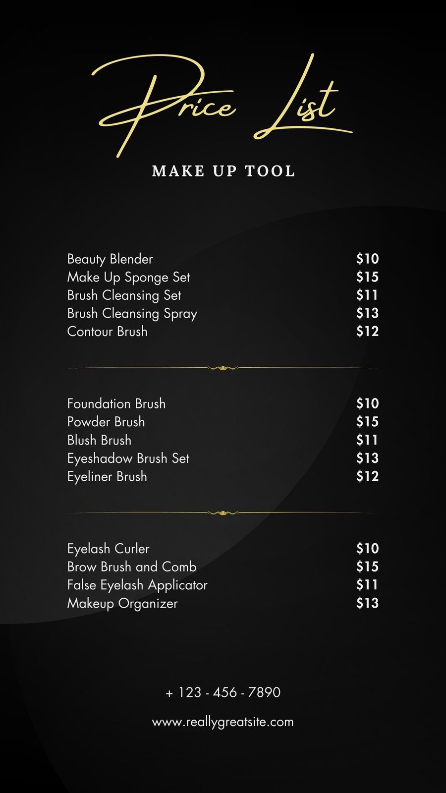 Free Salon Price List Template