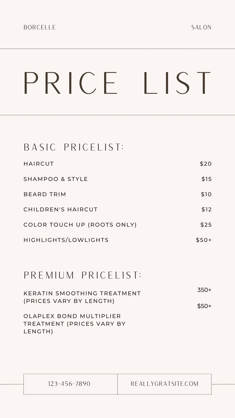 Free Price List Templates