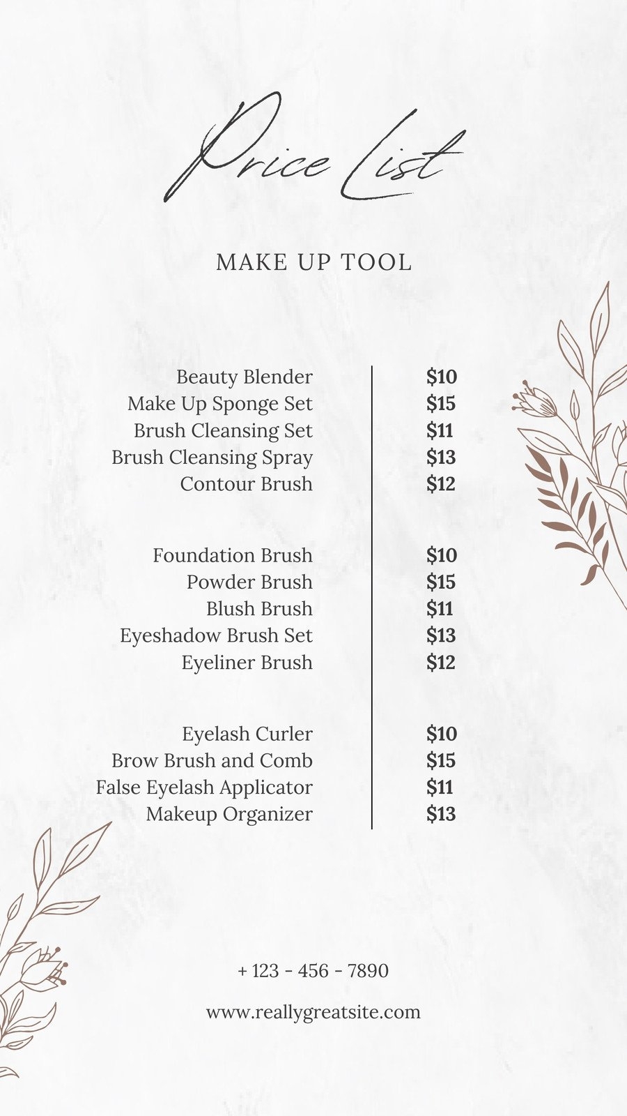 Free And Customizable Price List Templates