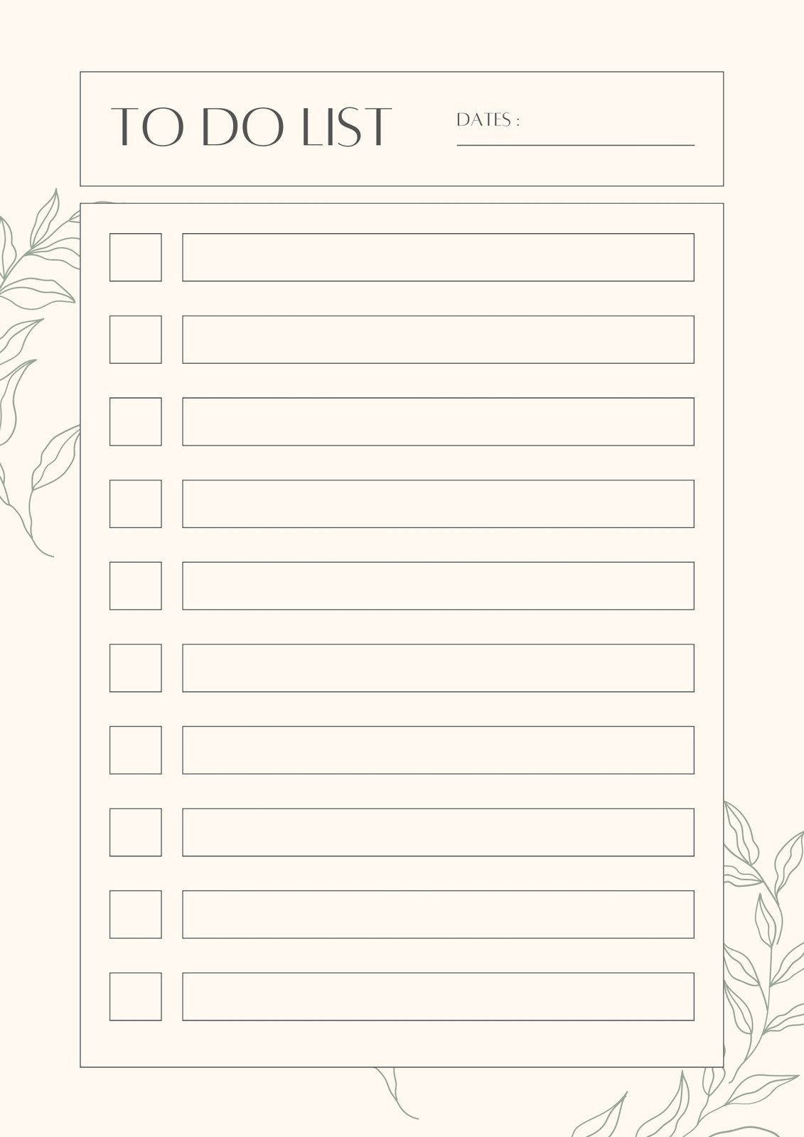 Printable List Template