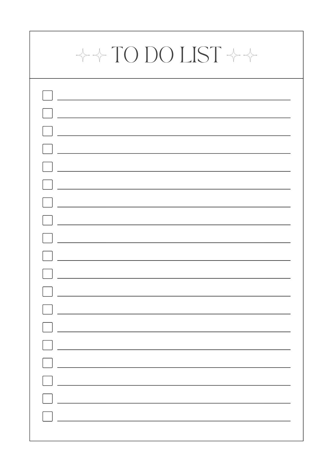 Blank List Template Word