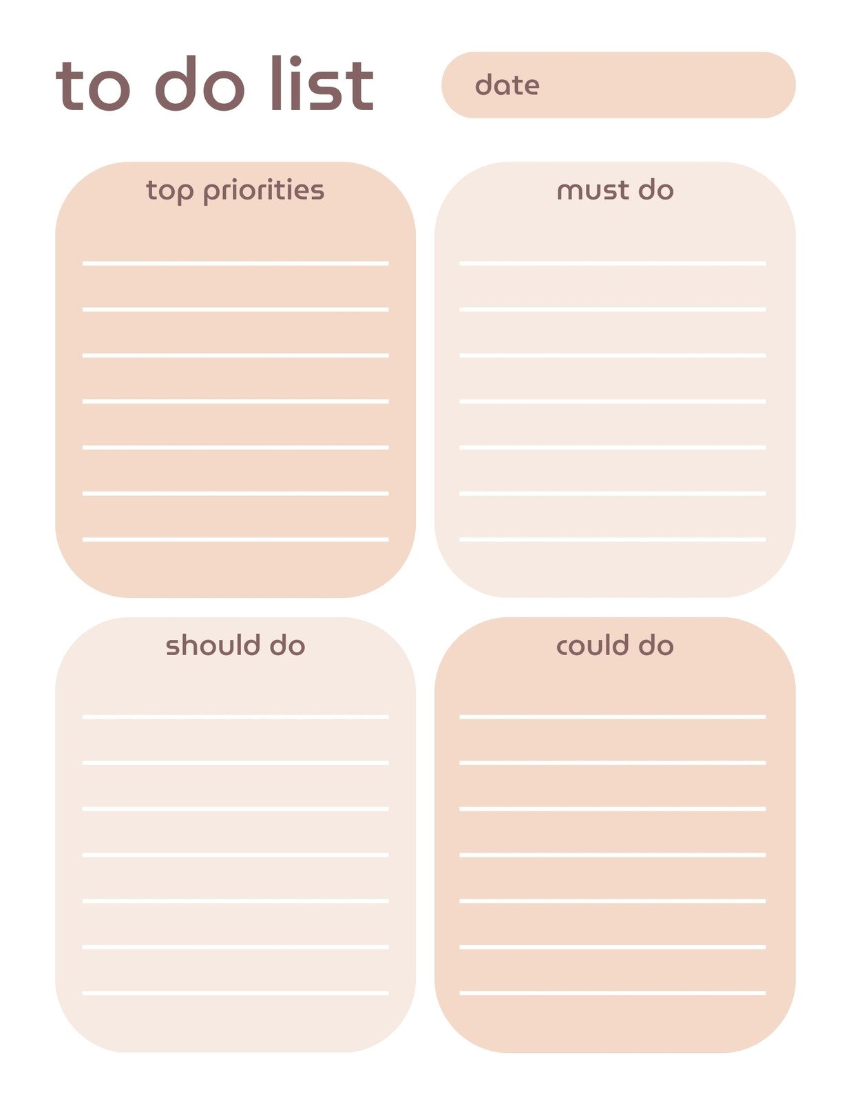 Free And Customizable To Do List Templates