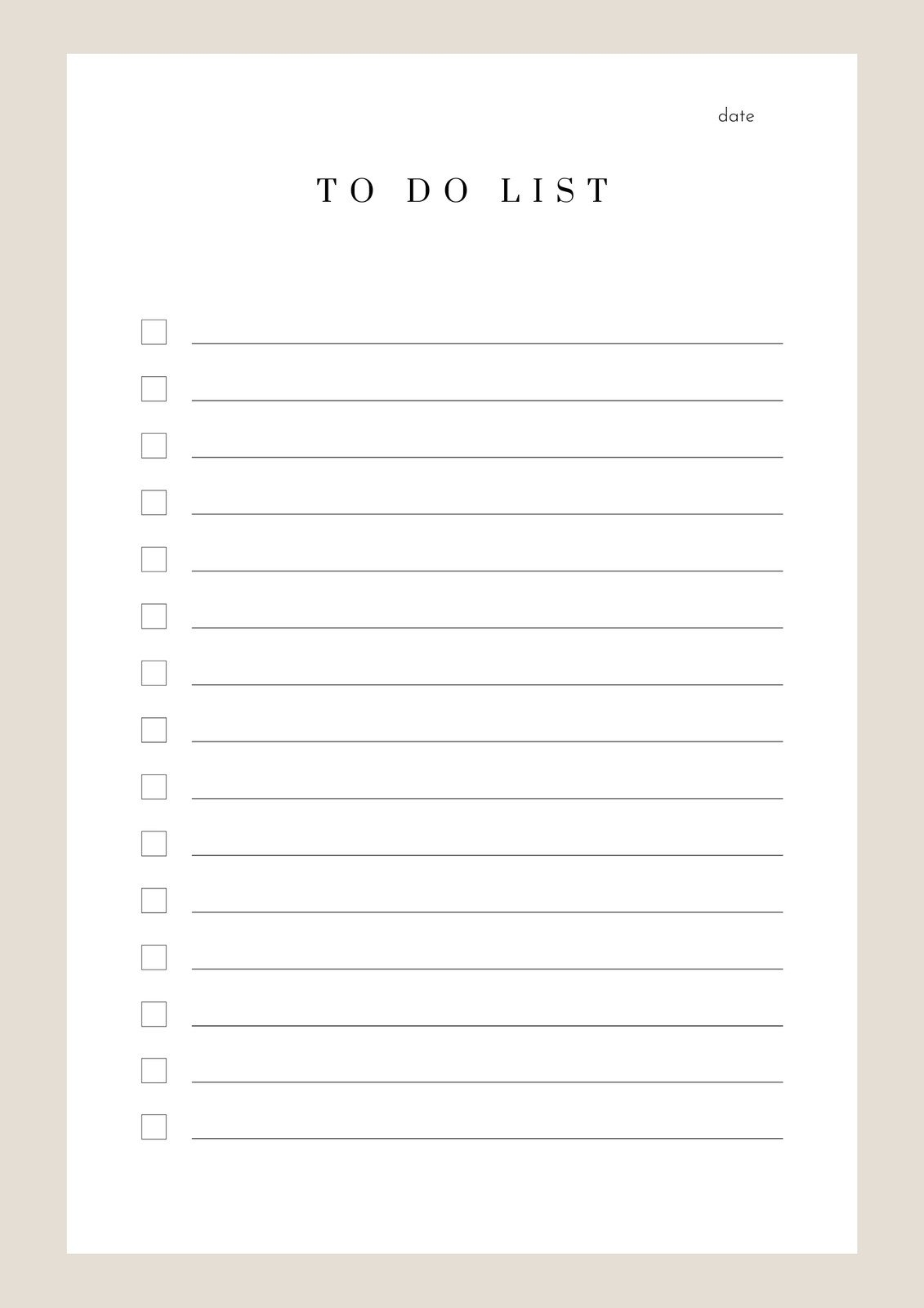 To Do List Word Template