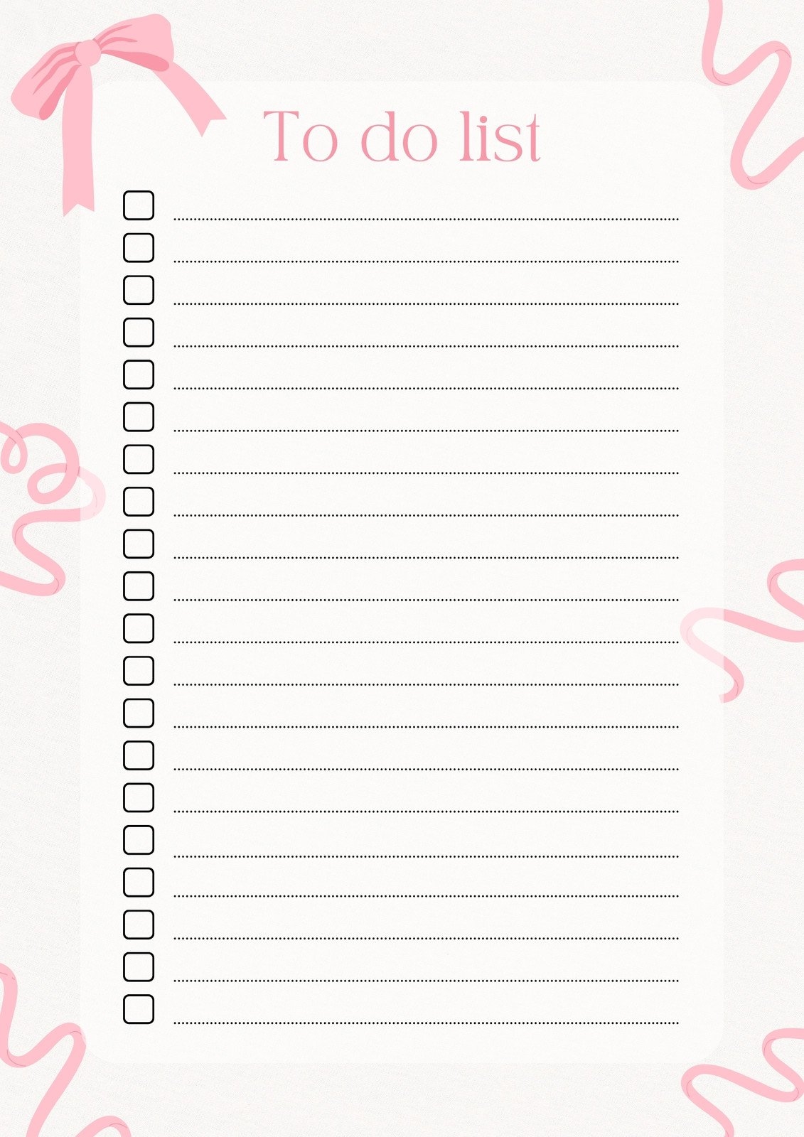 Free And Customizable To Do List Templates