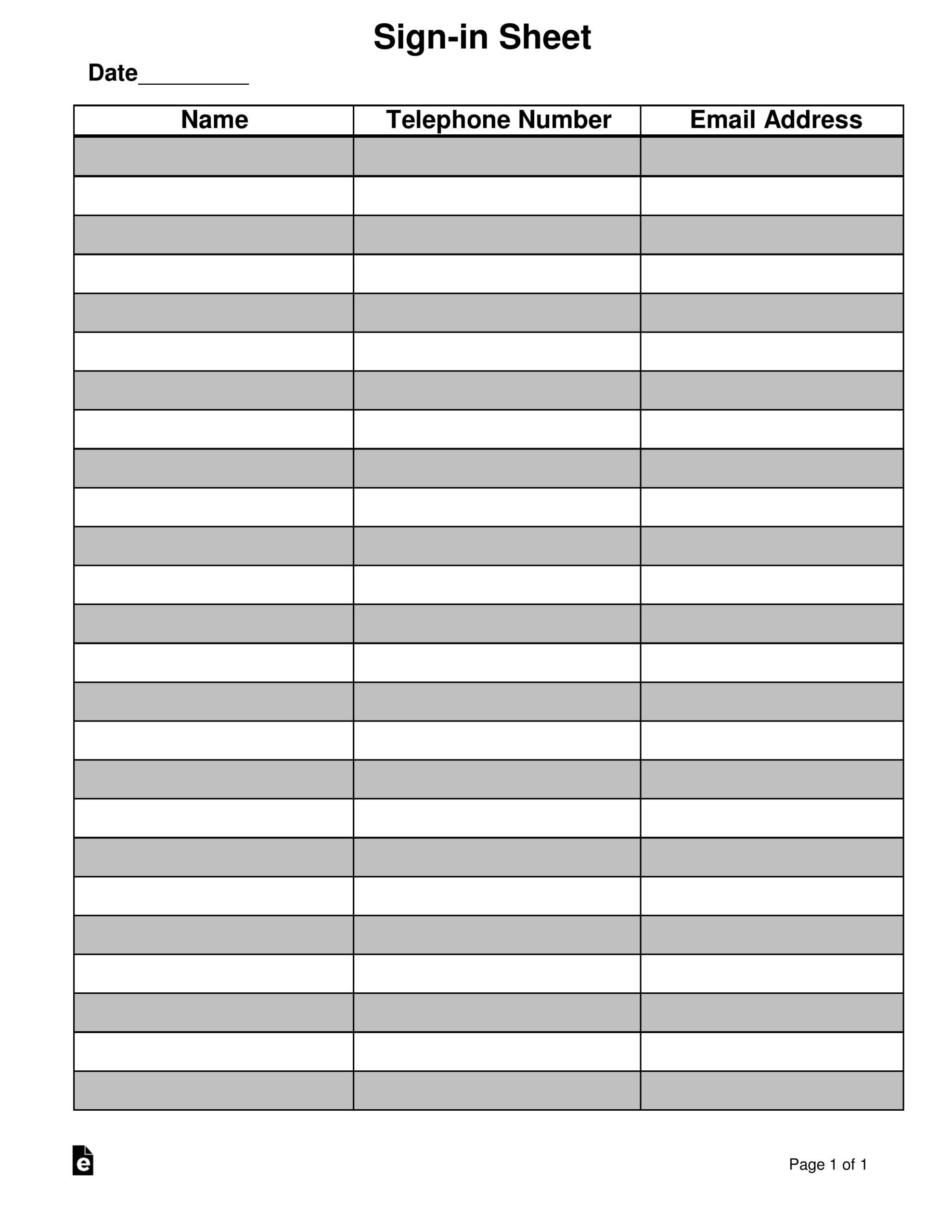 Attendee List Template