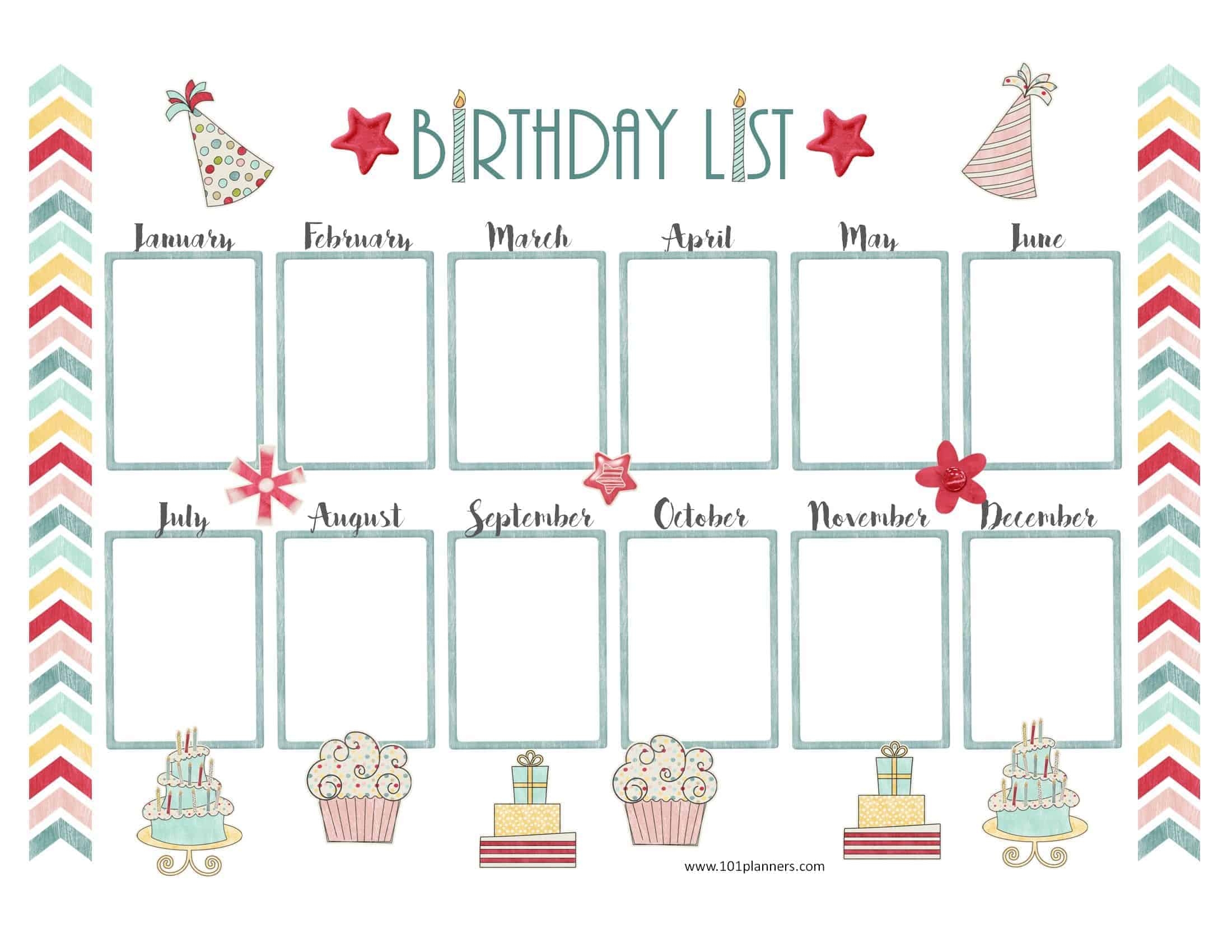 Employee Birthday List Template