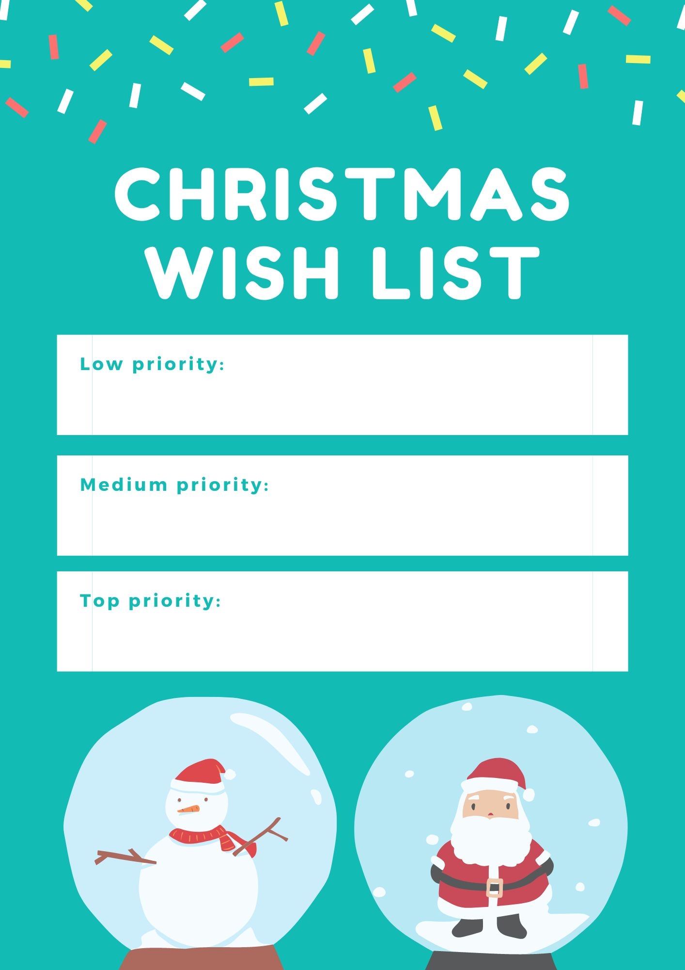 Christmas Wish List Template Printable