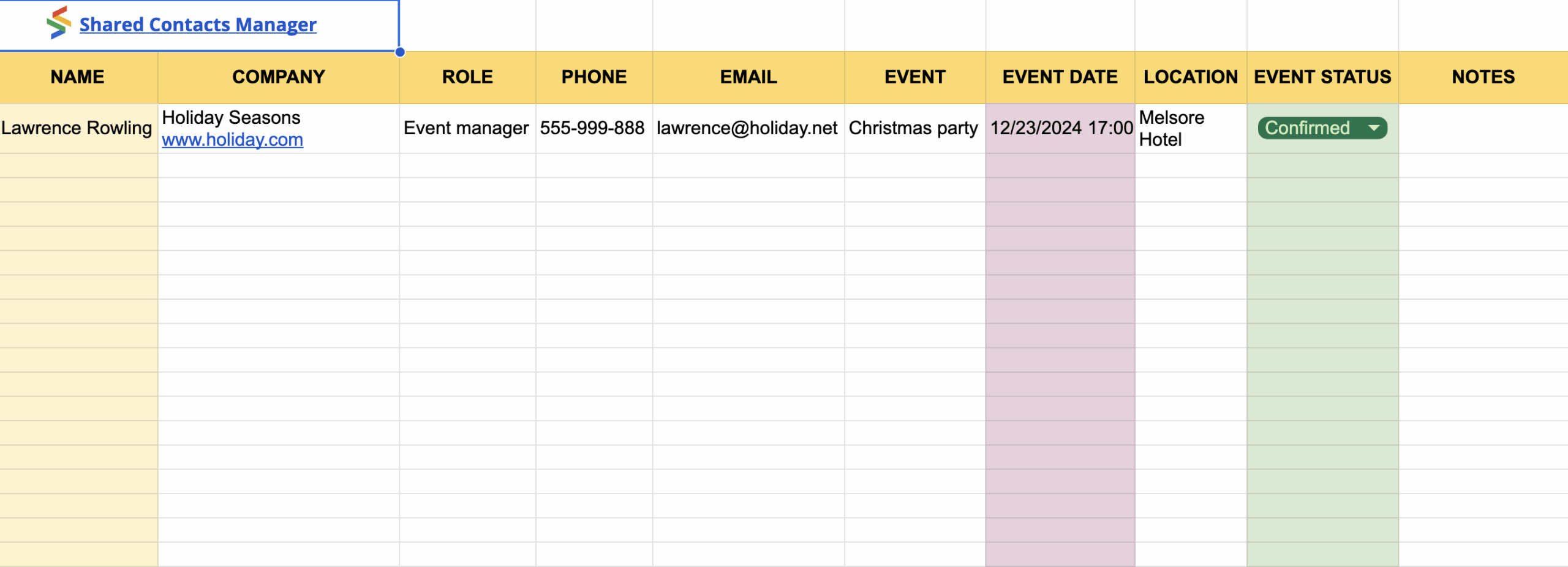 Free Contact List Template Create Your Custom Contact List