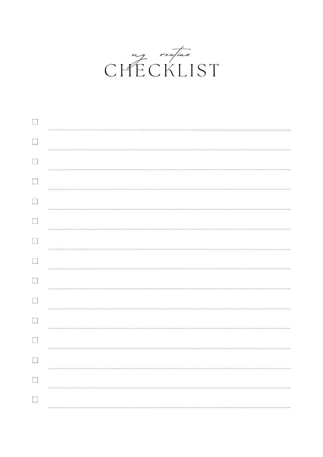 Check List Template Free